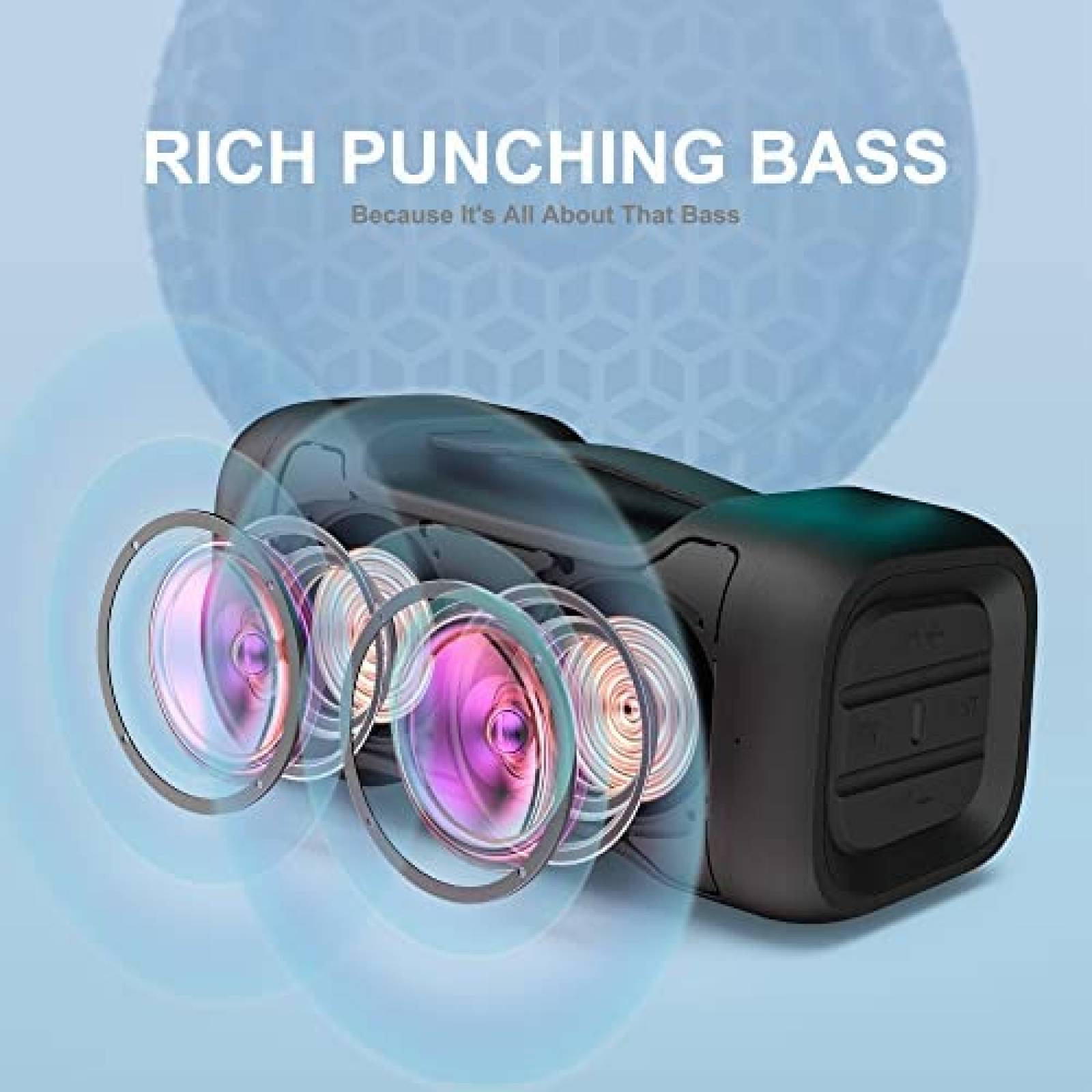 Bocina Portatil Oraolo M33 USB IPX6 24H de Carga -Negro