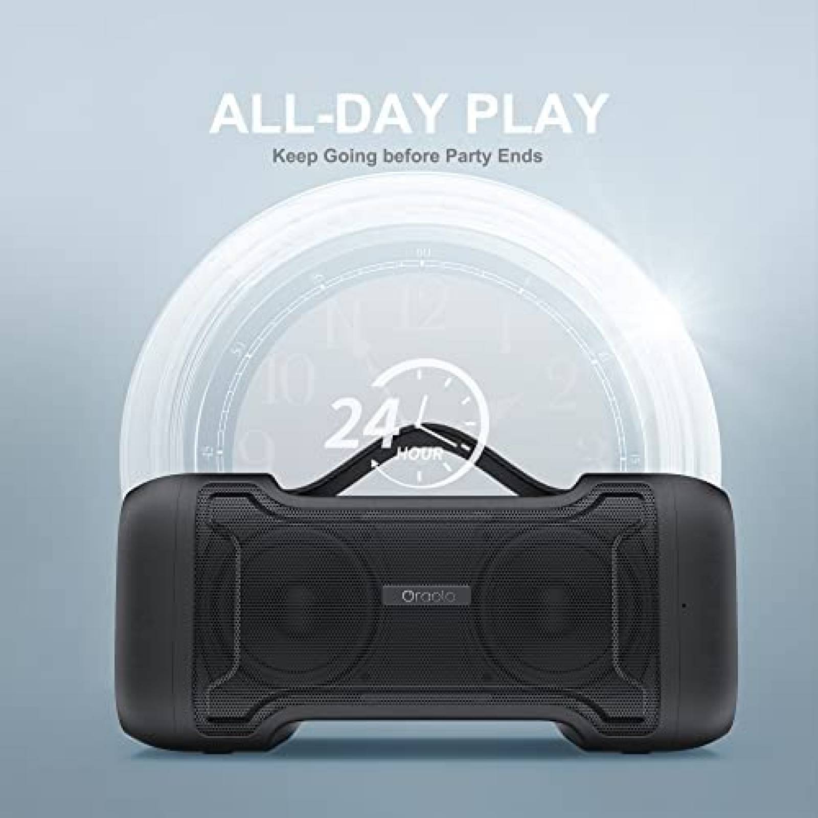 Bocina Portatil Oraolo M33 USB IPX6 24H de Carga -Negro