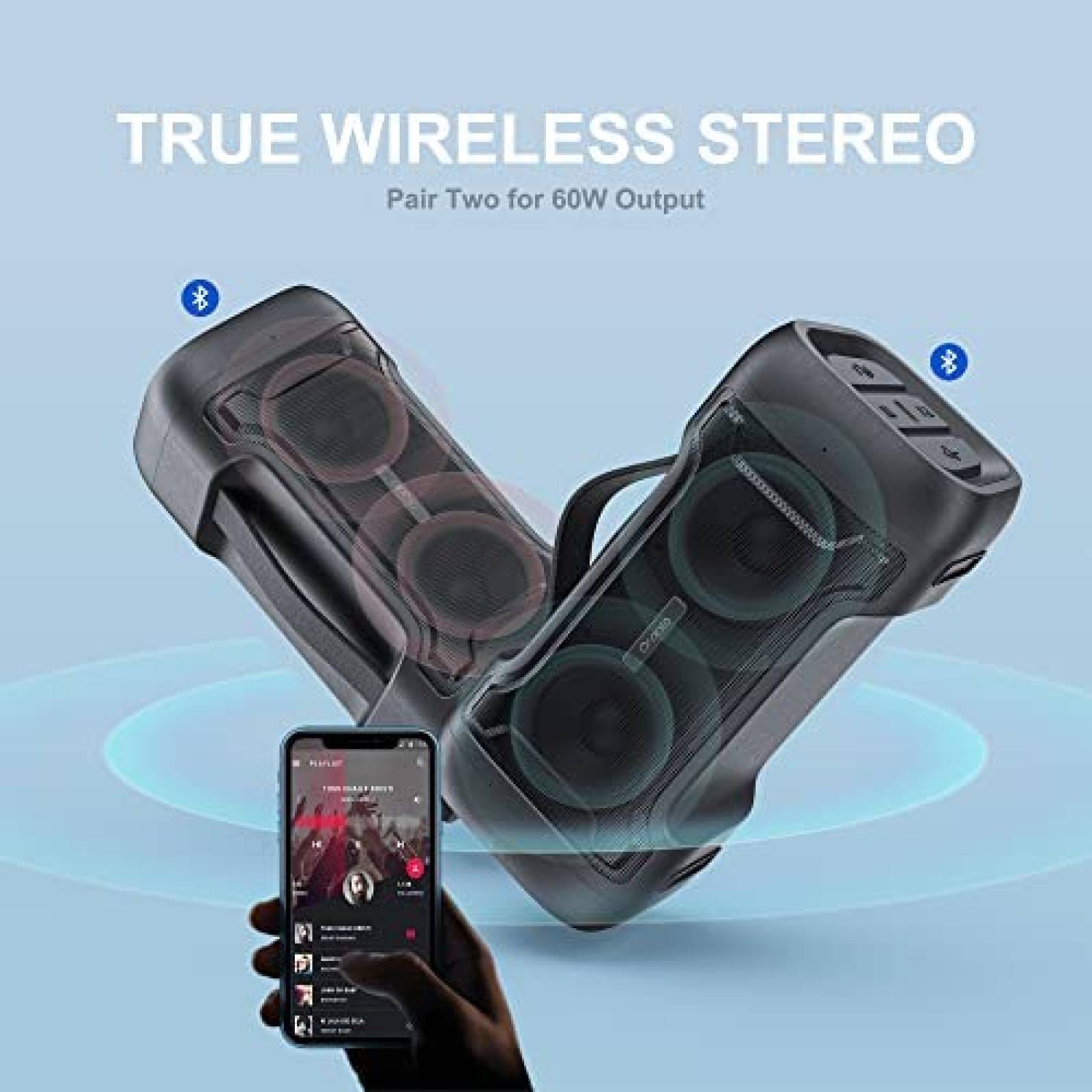 Bocina Portatil Oraolo M33 USB IPX6 24H de Carga -Negro