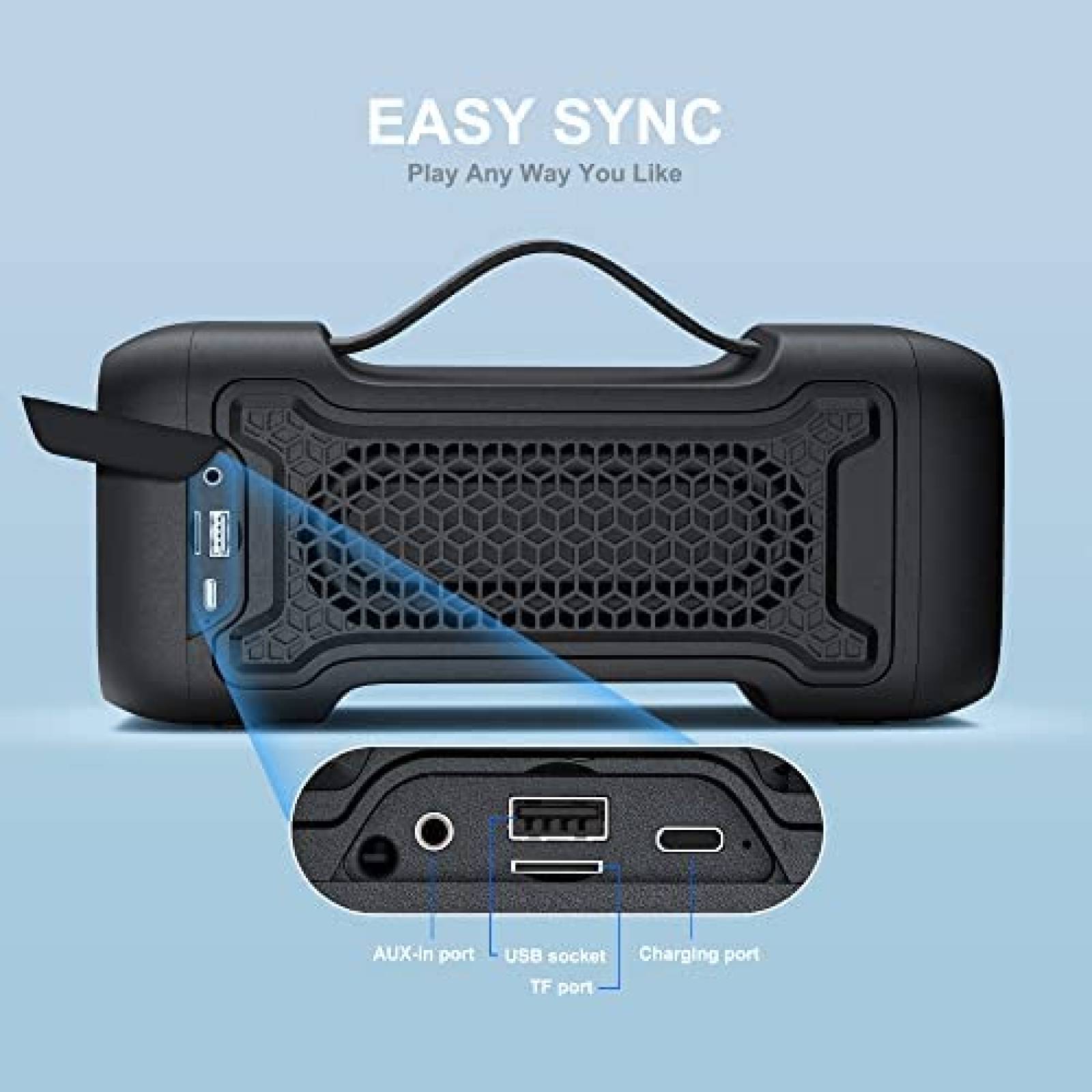 Bocina Portatil Oraolo M33 USB IPX6 24H de Carga -Negro