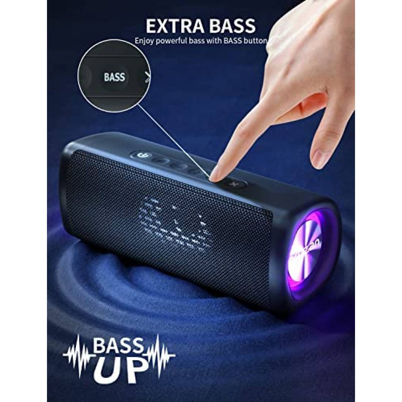 Bocina Portatil Ortizan M9 IPX7 de 30H de Carga -Negro