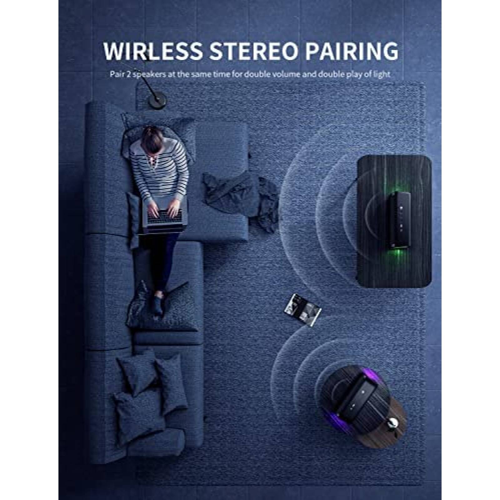 Bocina Portatil Ortizan M9 IPX7 de 30H de Carga -Negro