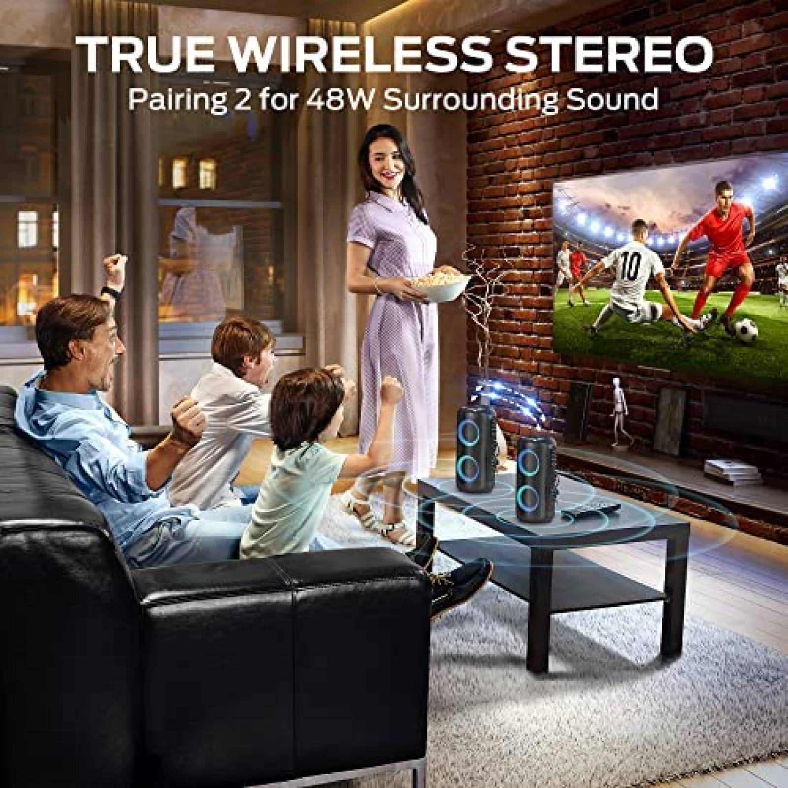 Bocina Portatil Oraolo M166 de 24W IPX6 con Luz LED -Negro