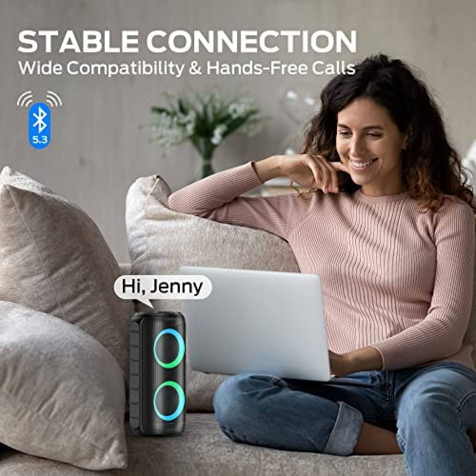 Bocina Portatil Oraolo M166 de 24W IPX6 con Luz LED -Negro