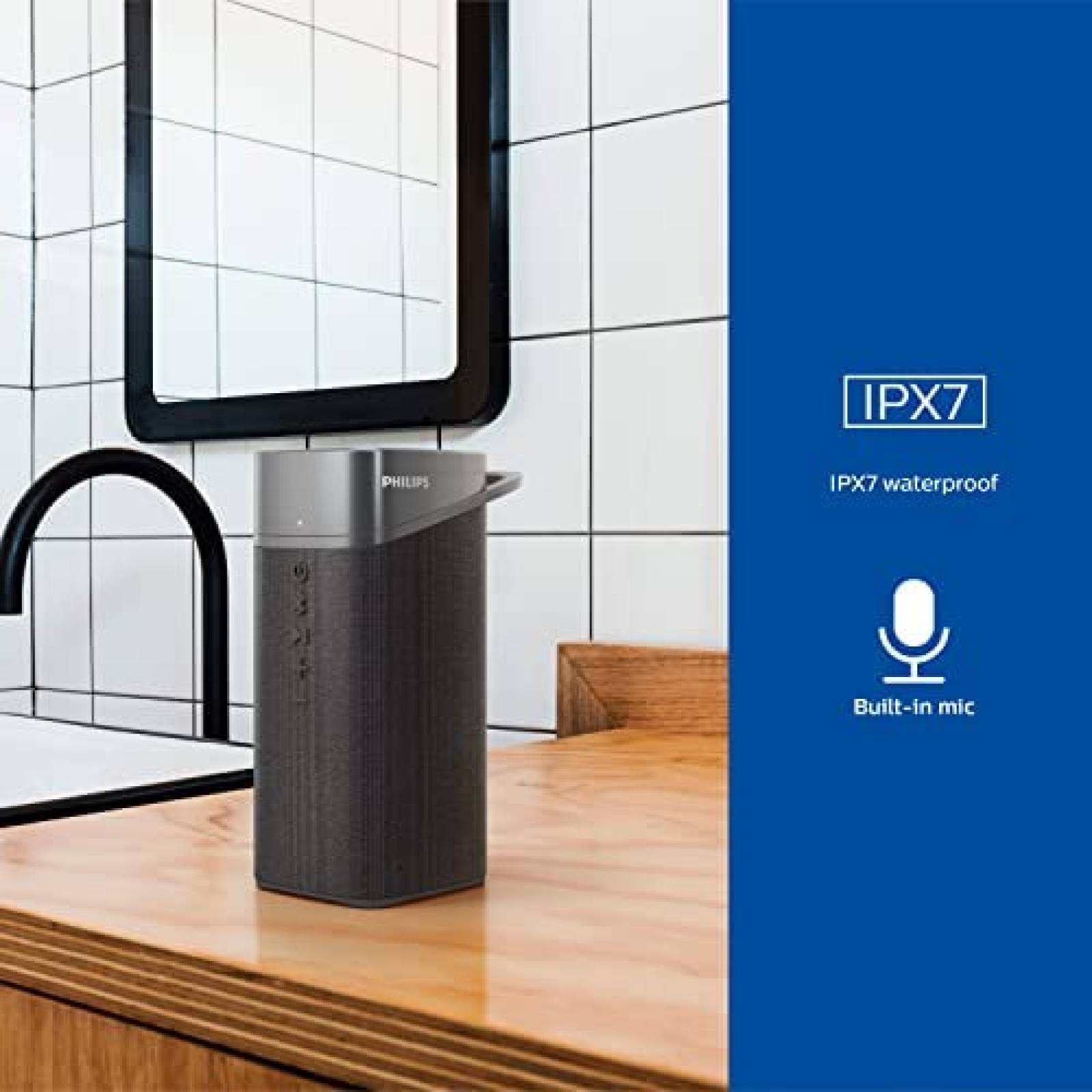 Bocina Portatil Philips Audio S3505 IPX7 Bluetooth -Negro