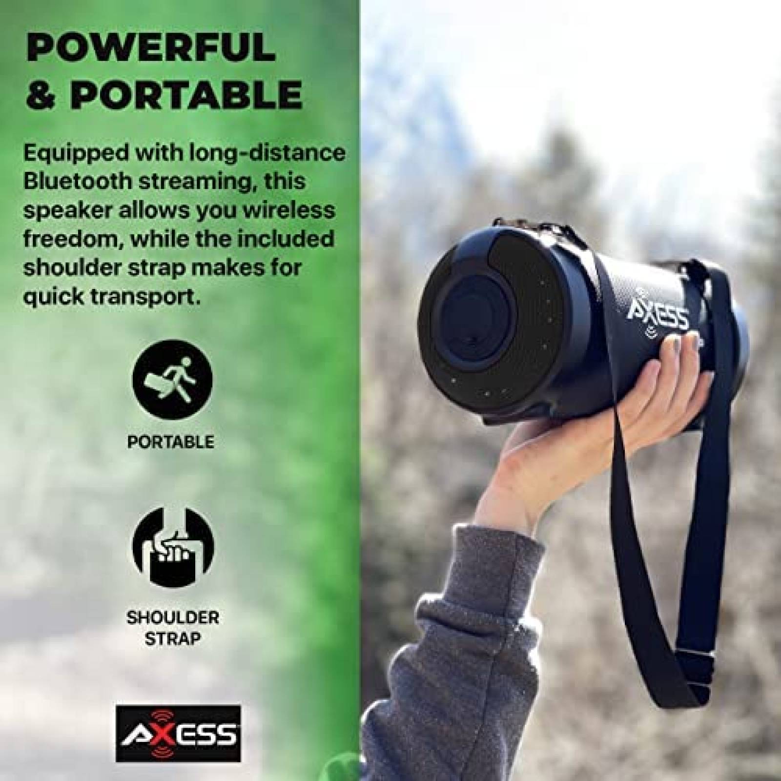 Bocina Portatil Axess SPBT1041 Bluetooth IPX7 -Multicolor