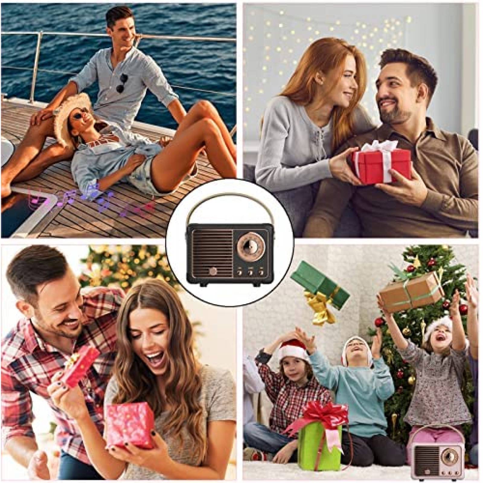 Bocina Portatil Dosmix HM11 Bluetooth Estilo Retro -Negro