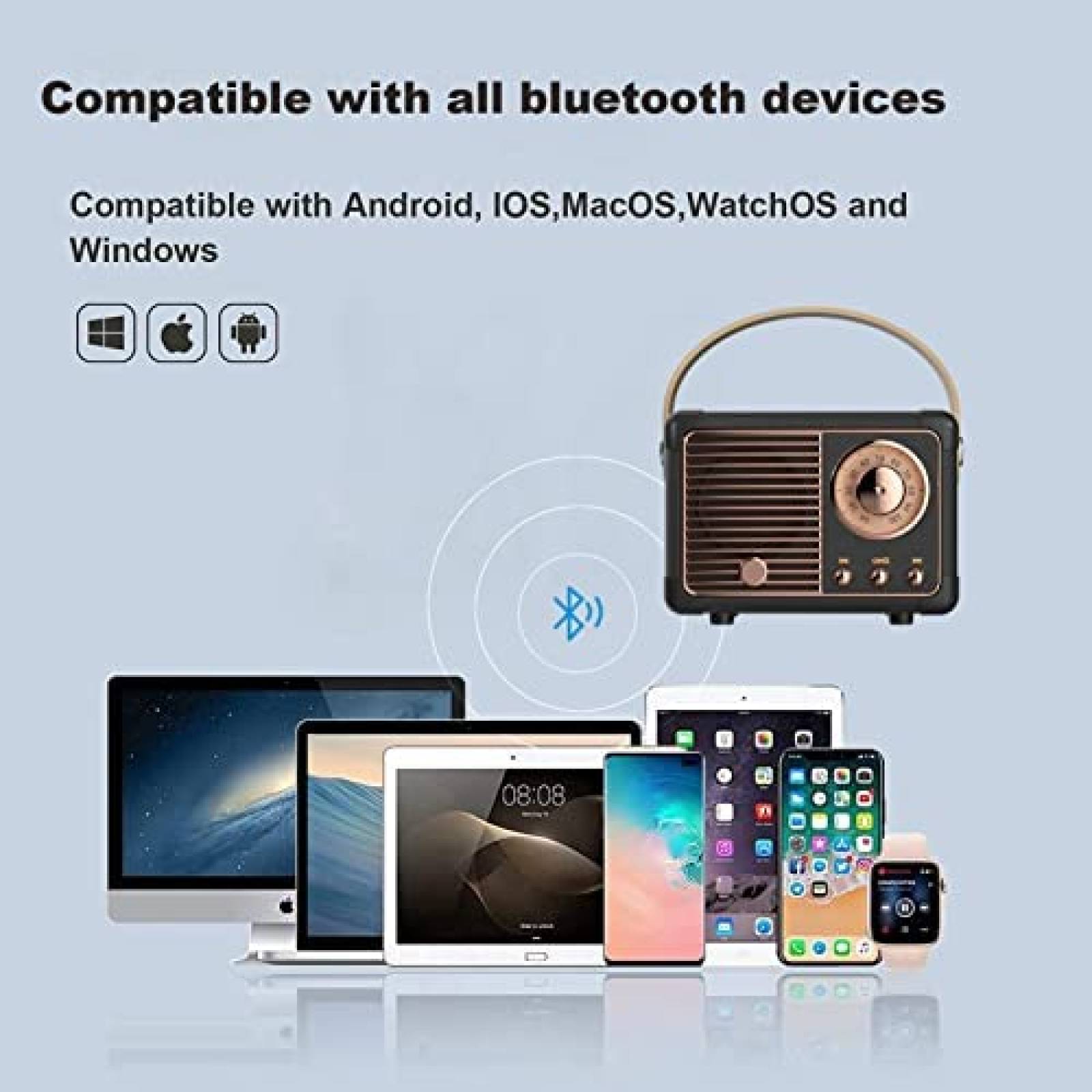 Bocina Portatil Dosmix HM11 Bluetooth Estilo Retro -Negro
