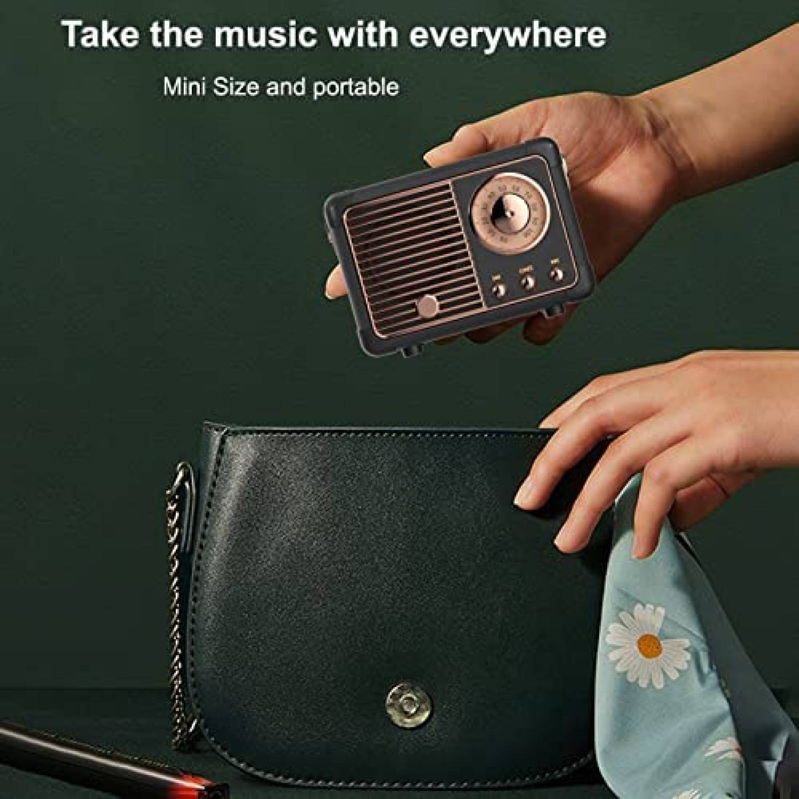 Bocina Portatil Dosmix HM11 Bluetooth Estilo Retro -Negro