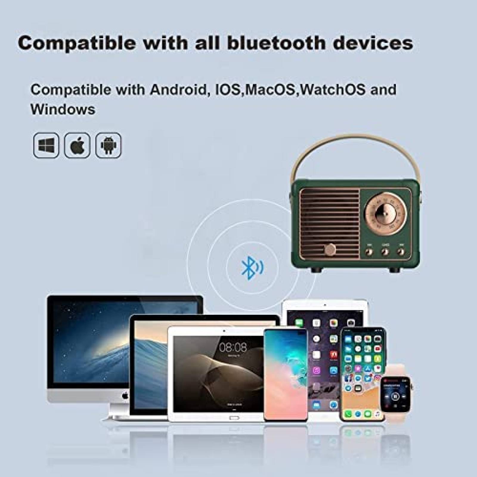 Bocina Portatil Dosmix HM11 Bluetooth Estilo Retro -Verde