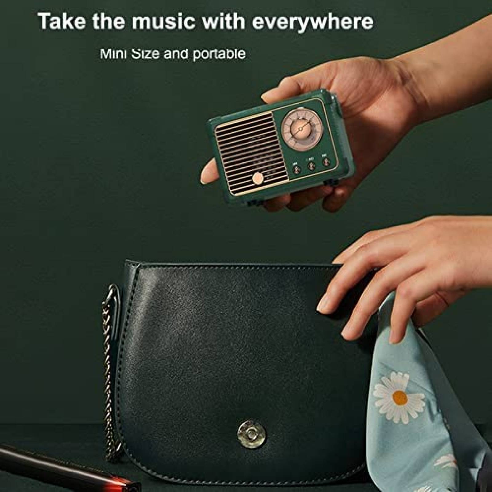 Bocina Portatil Dosmix HM11 Bluetooth Estilo Retro -Verde