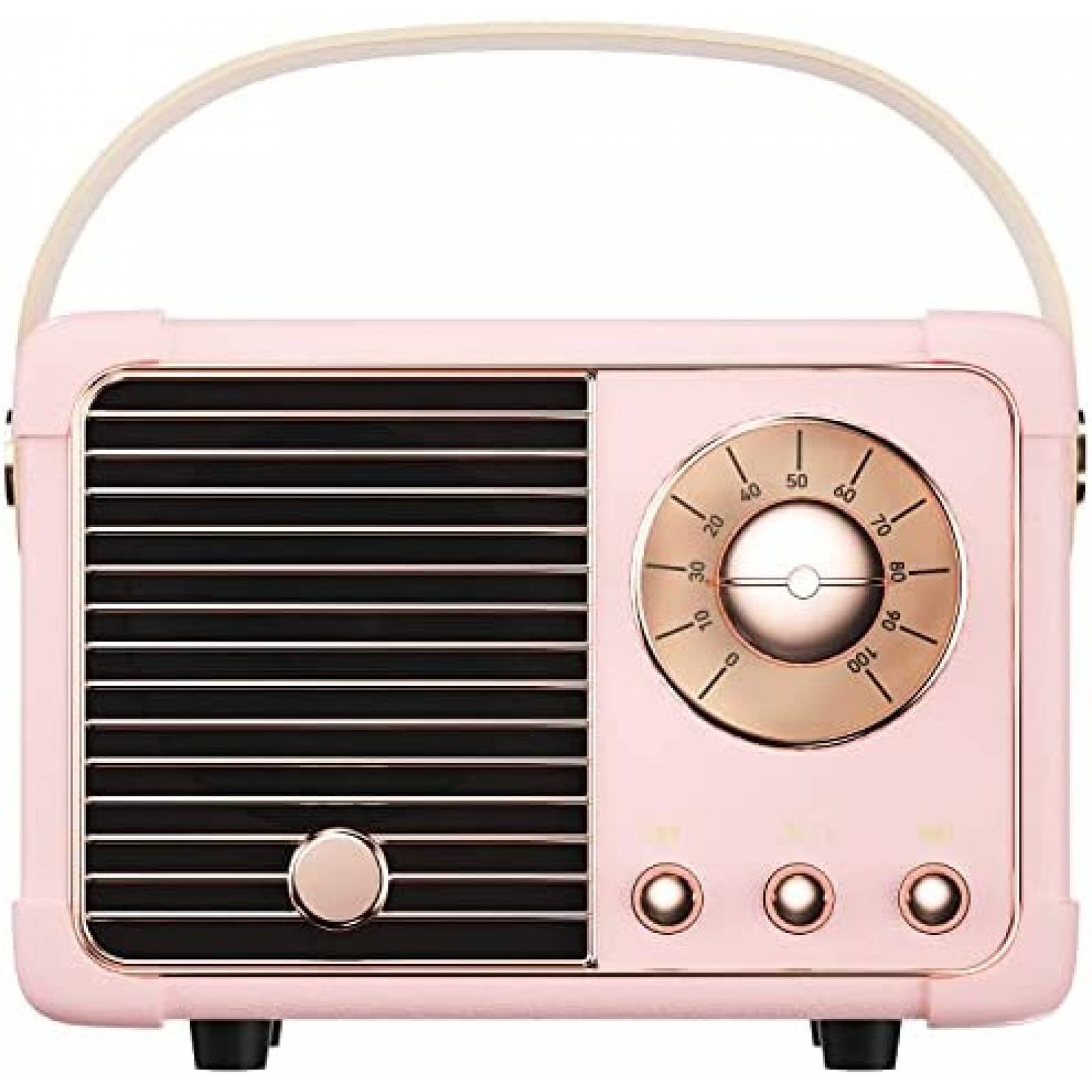 Radio Bluetooth de Estilo Retro SpringFlora 400mA -Rosa