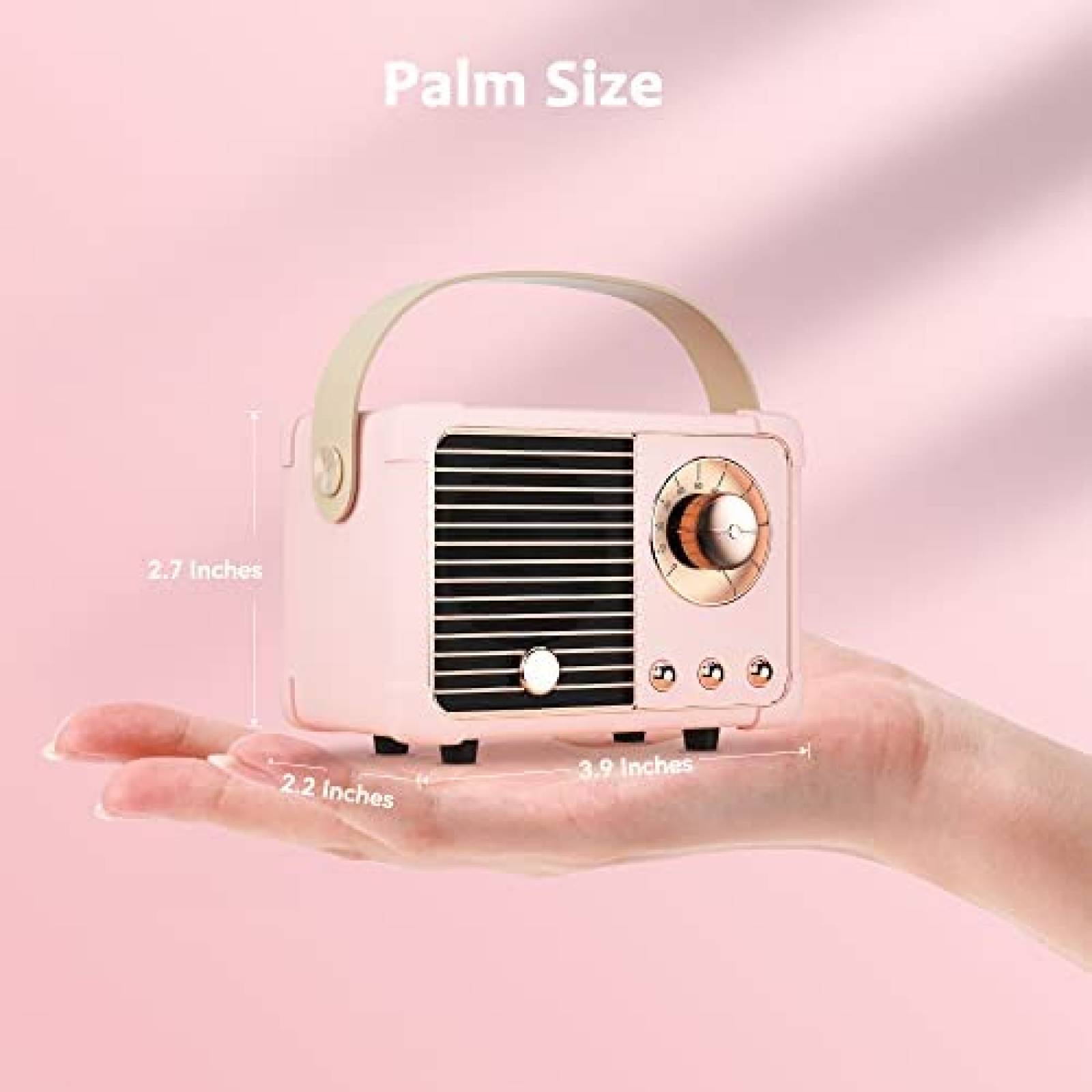 Radio Bluetooth de Estilo Retro SpringFlora 400mA -Rosa