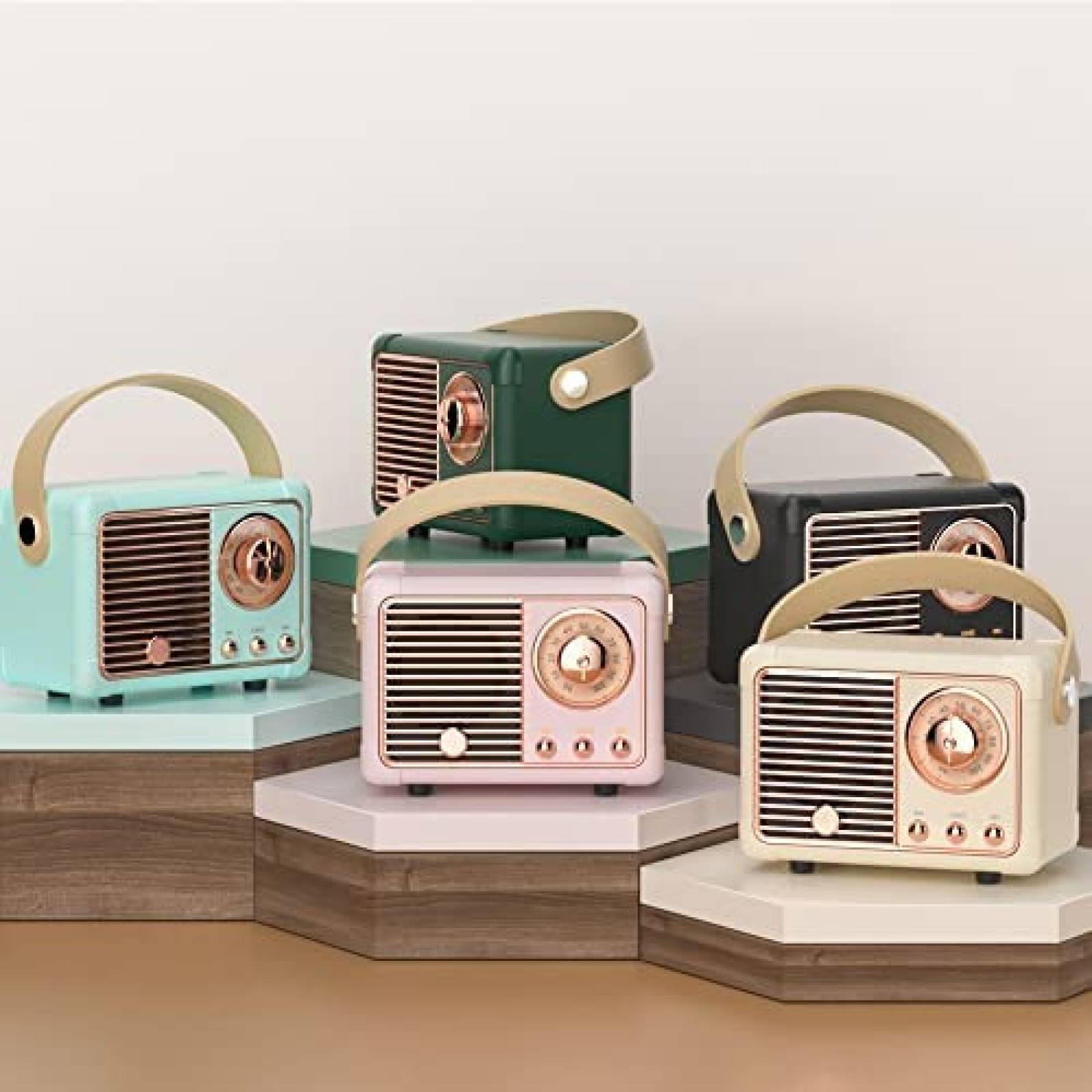 Radio Bluetooth de Estilo Retro SpringFlora 400mA -Rosa