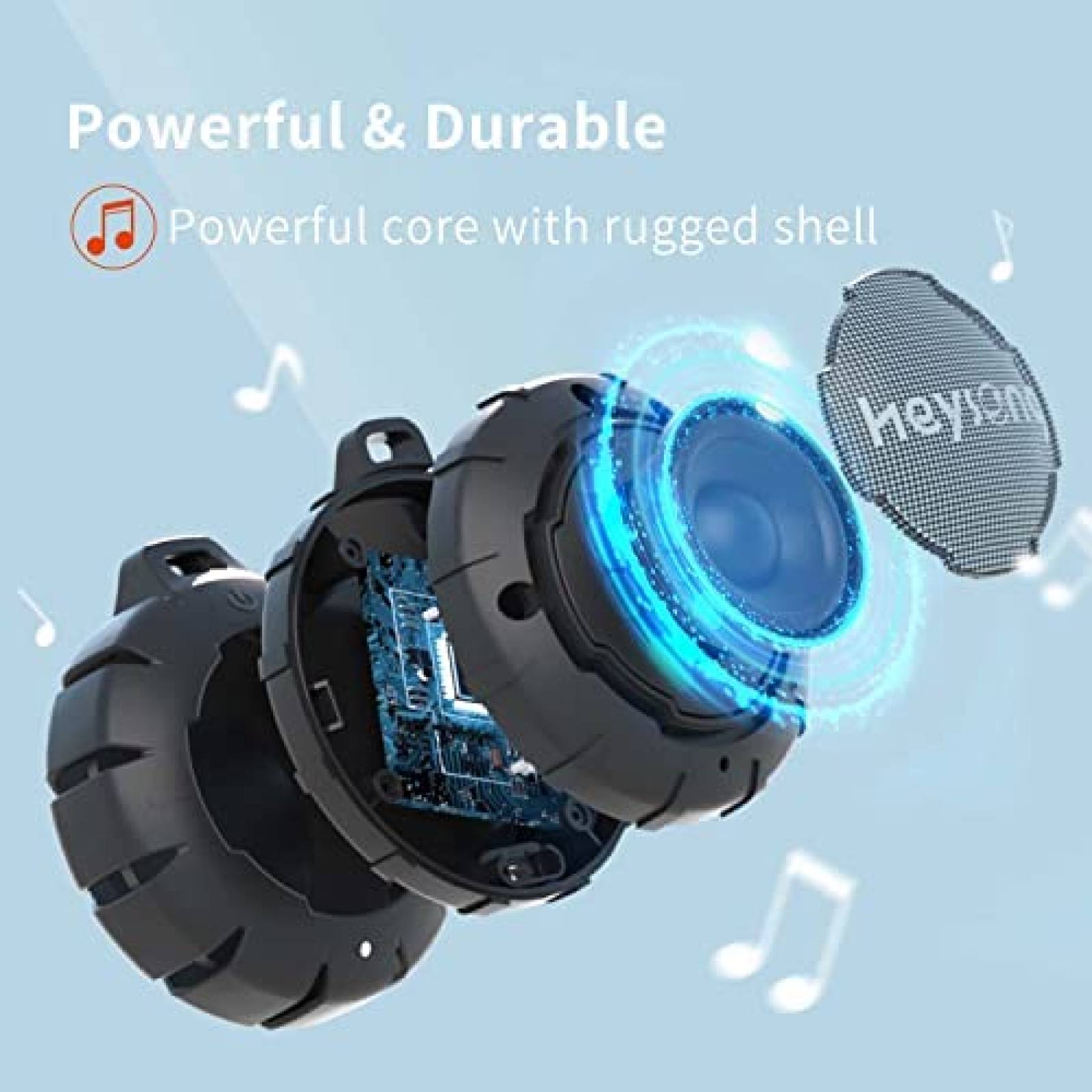 Bocina Portatil HEYSONG IP67 de 15H de Carga -Negro