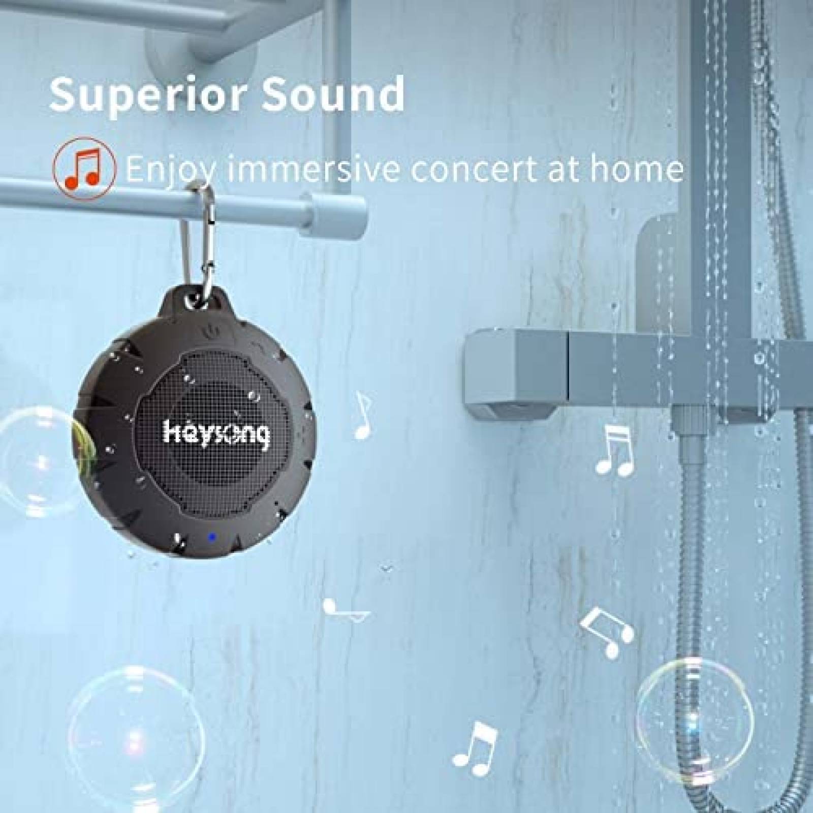 Bocina Portatil HEYSONG IP67 de 15H de Carga -Negro