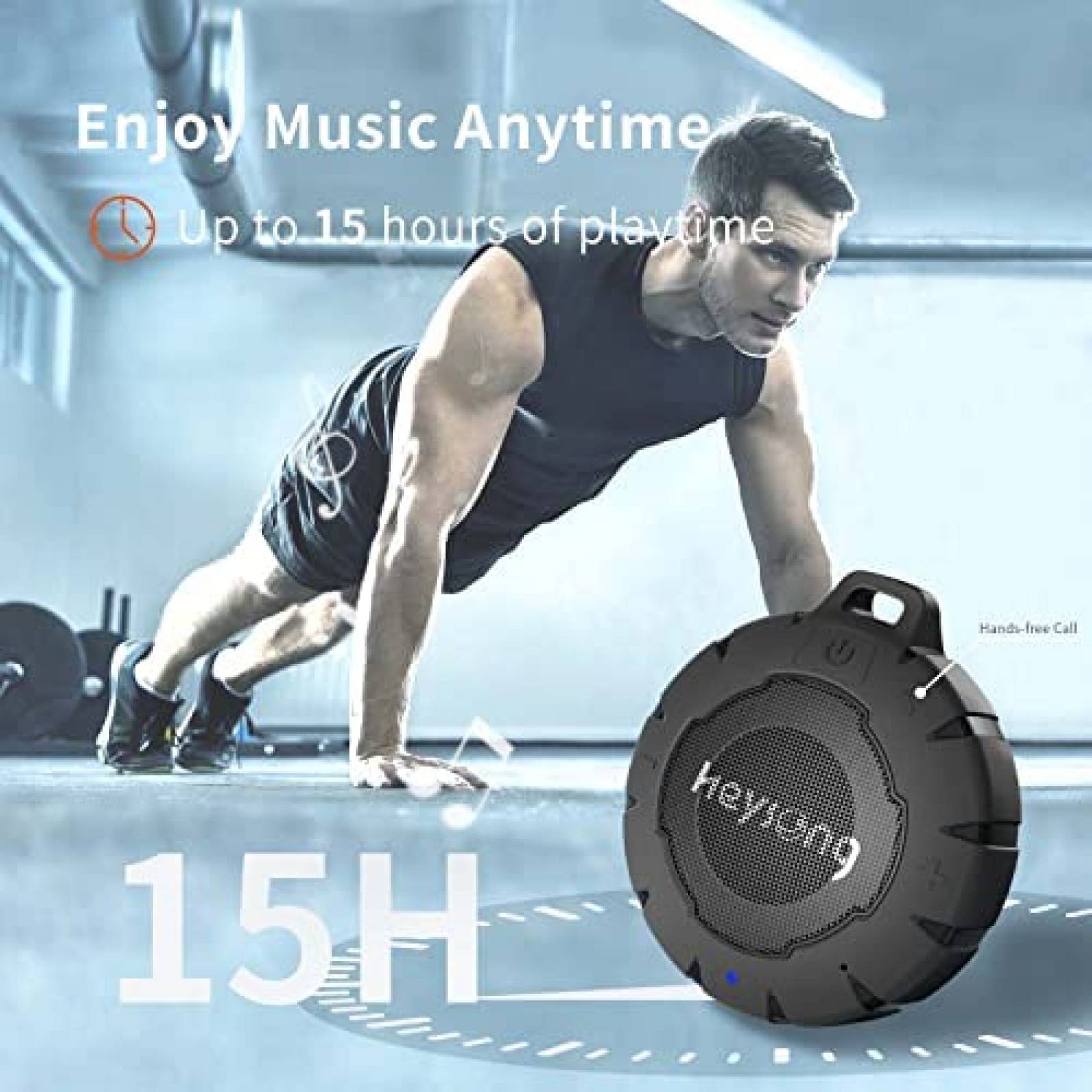 Bocina Portatil HEYSONG IP67 de 15H de Carga -Negro