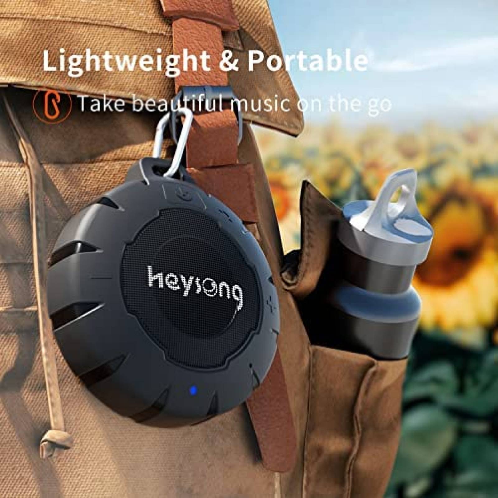 Bocina Portatil HEYSONG IP67 de 15H de Carga -Negro