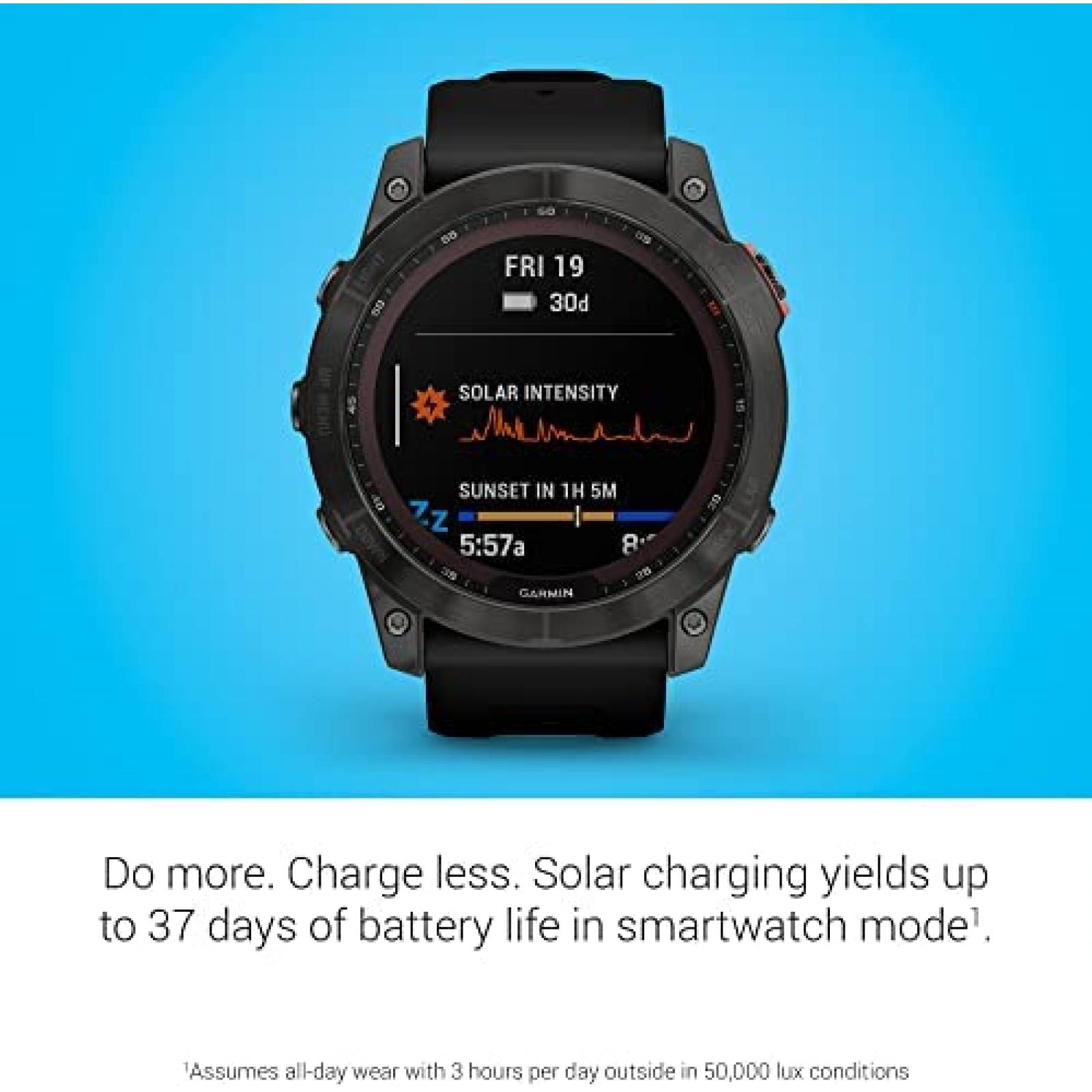 Smartwatch Garmin fenix 7X Sapphire Solar de 1.4'' -Negro