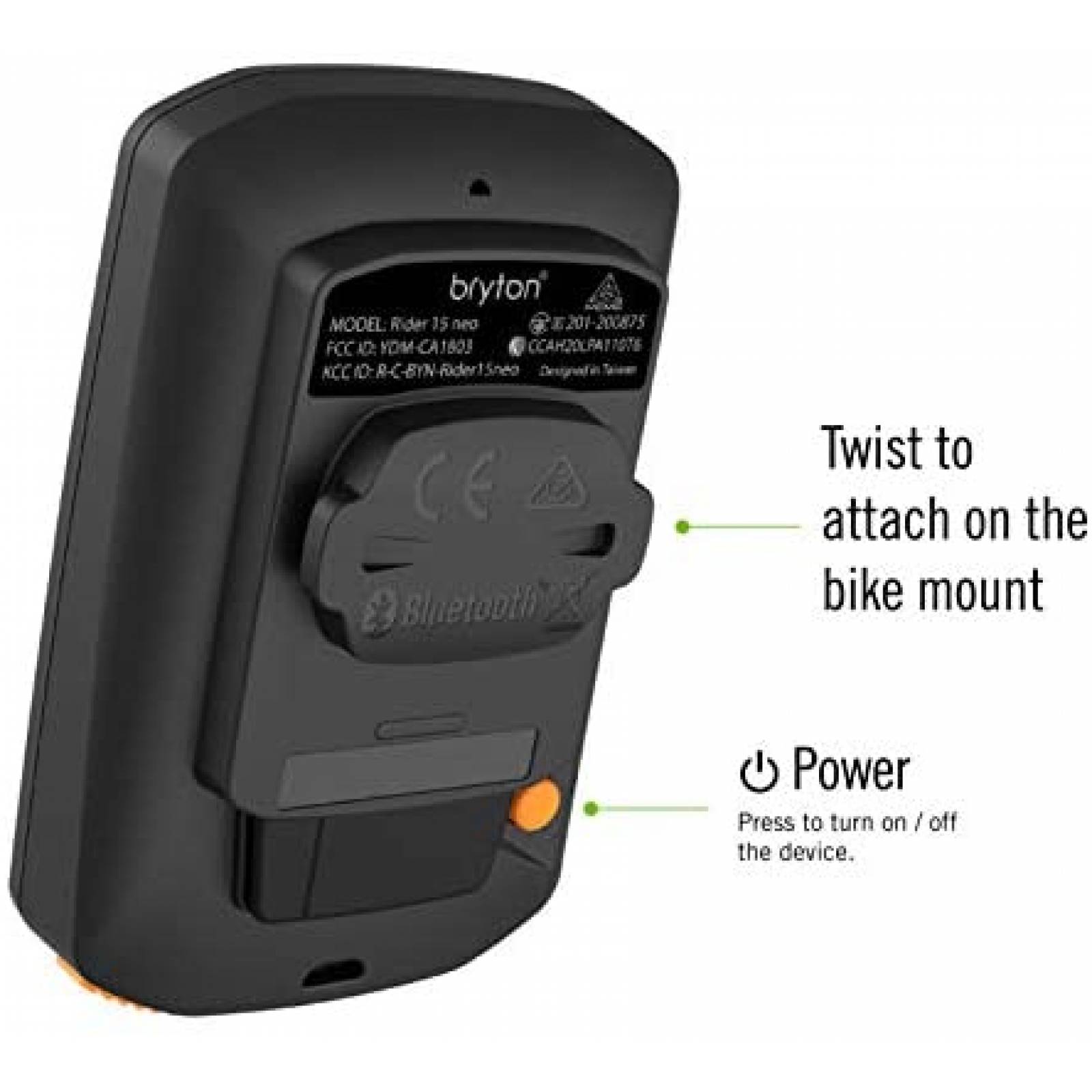 Computador Bicicleta Bryton GPS Satelite 2" Bluetooth -Negro