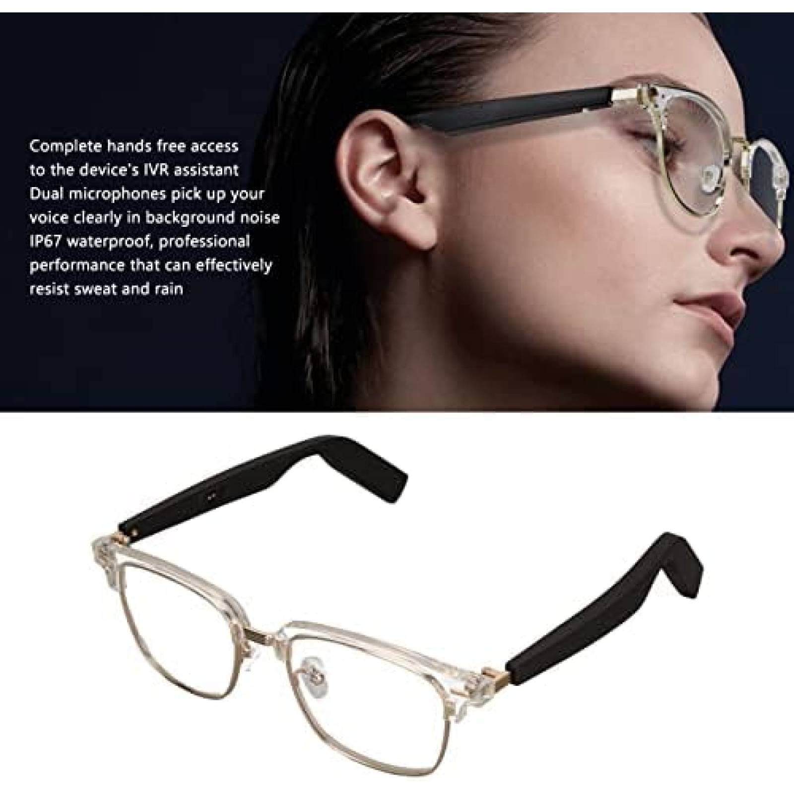 Lentes Smart PUSOKEI Bluetooth Multiusos con Altavoces -Rosa