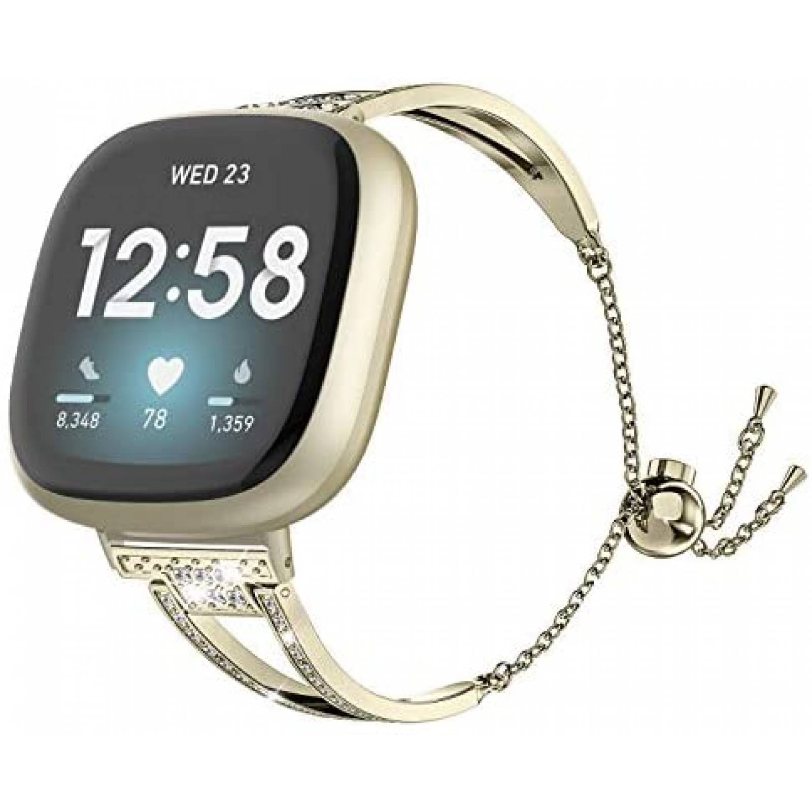 Correa smartwatch Wearlizer Fitbit Versa 3 Brazalete -Dorado