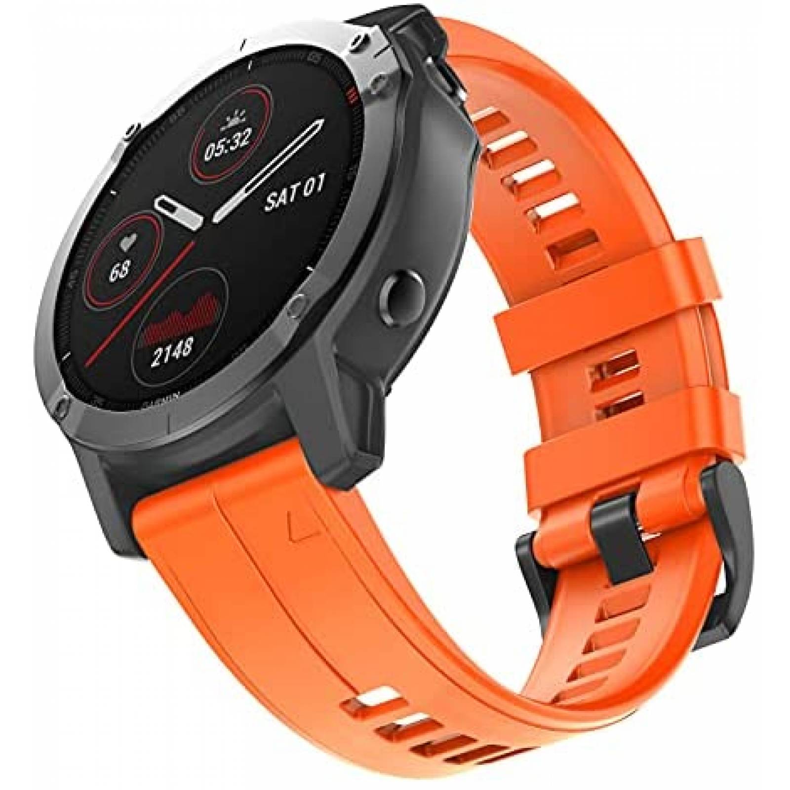 Correa de Silicon OVERSTEP para Garmin Fenix 5 22mm -Naranja