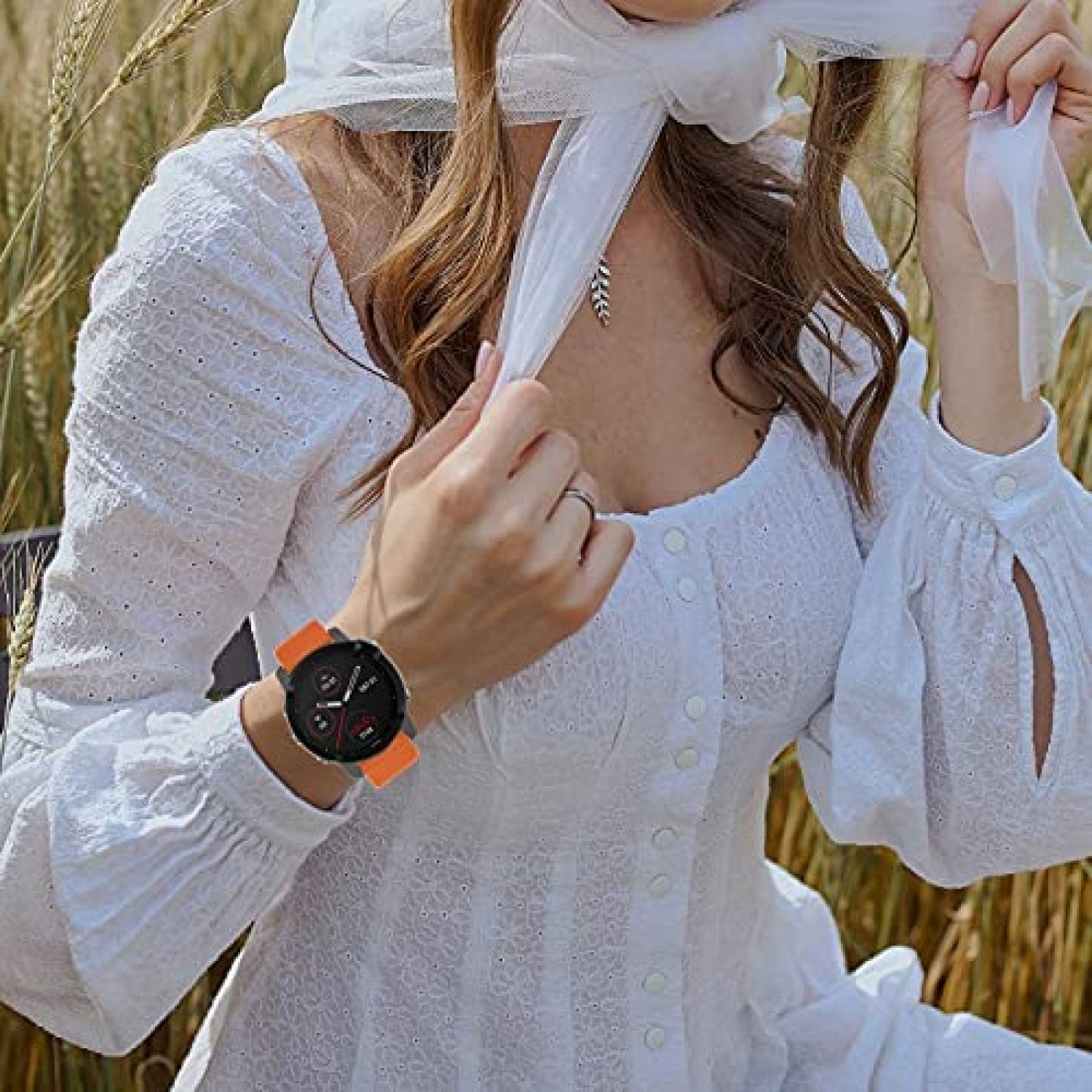 Correa de Silicon OVERSTEP para Garmin Fenix 5 22mm -Naranja