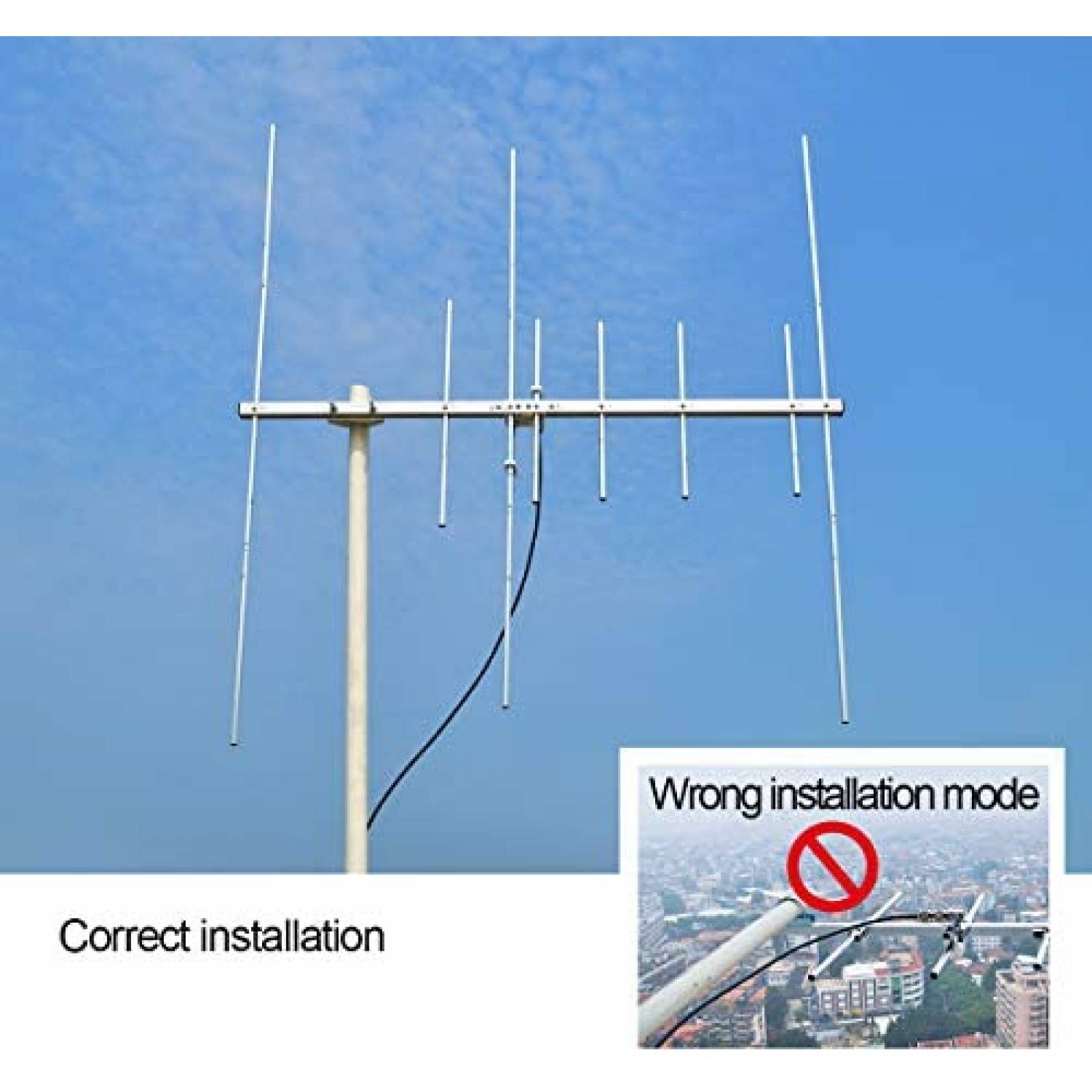 Antena UAYESOK TW-YG08 Banda Dual 2m 70cm VHF UHF Yagi