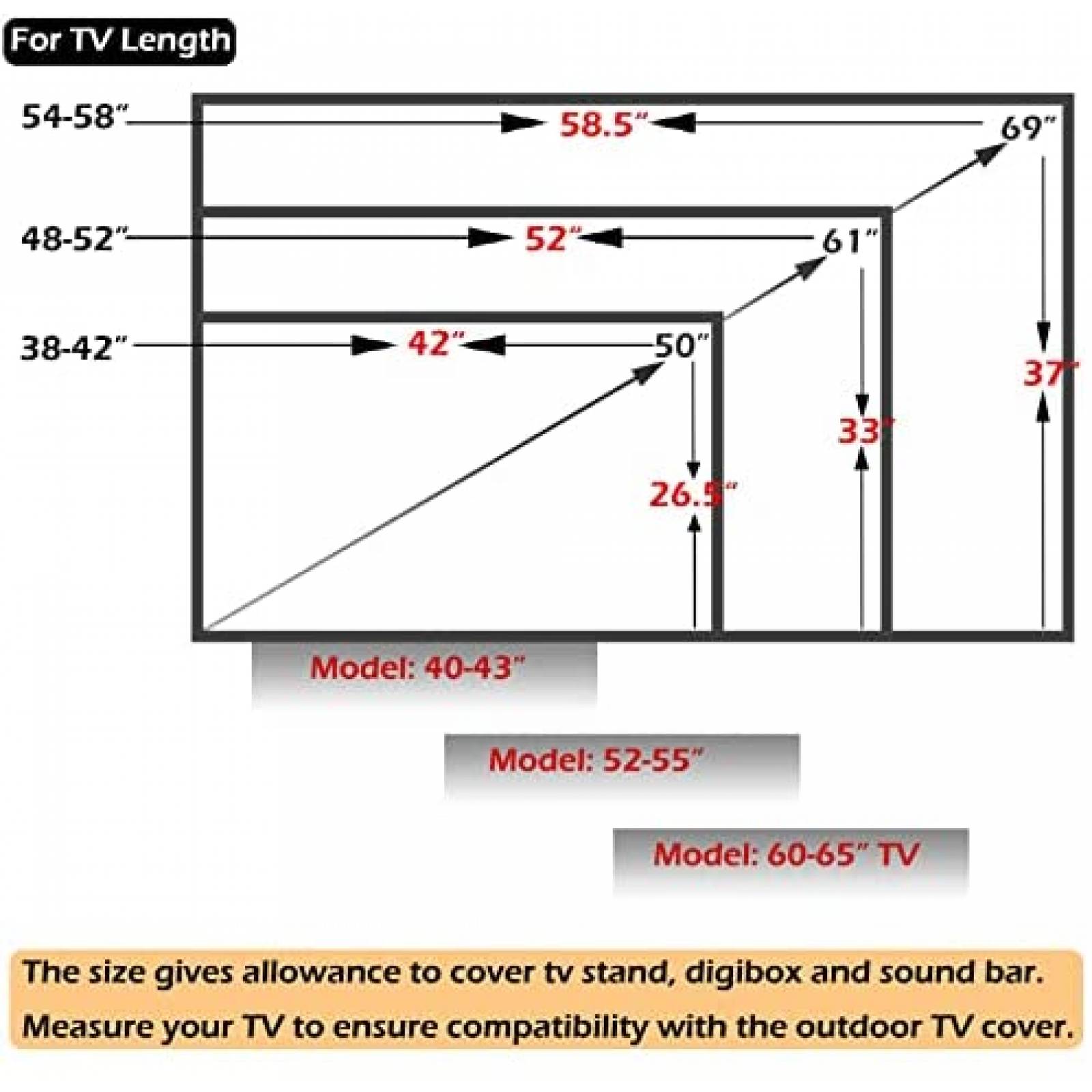 Funda de TV IC ICLOVER para exteriores 40 a 43" impermeable