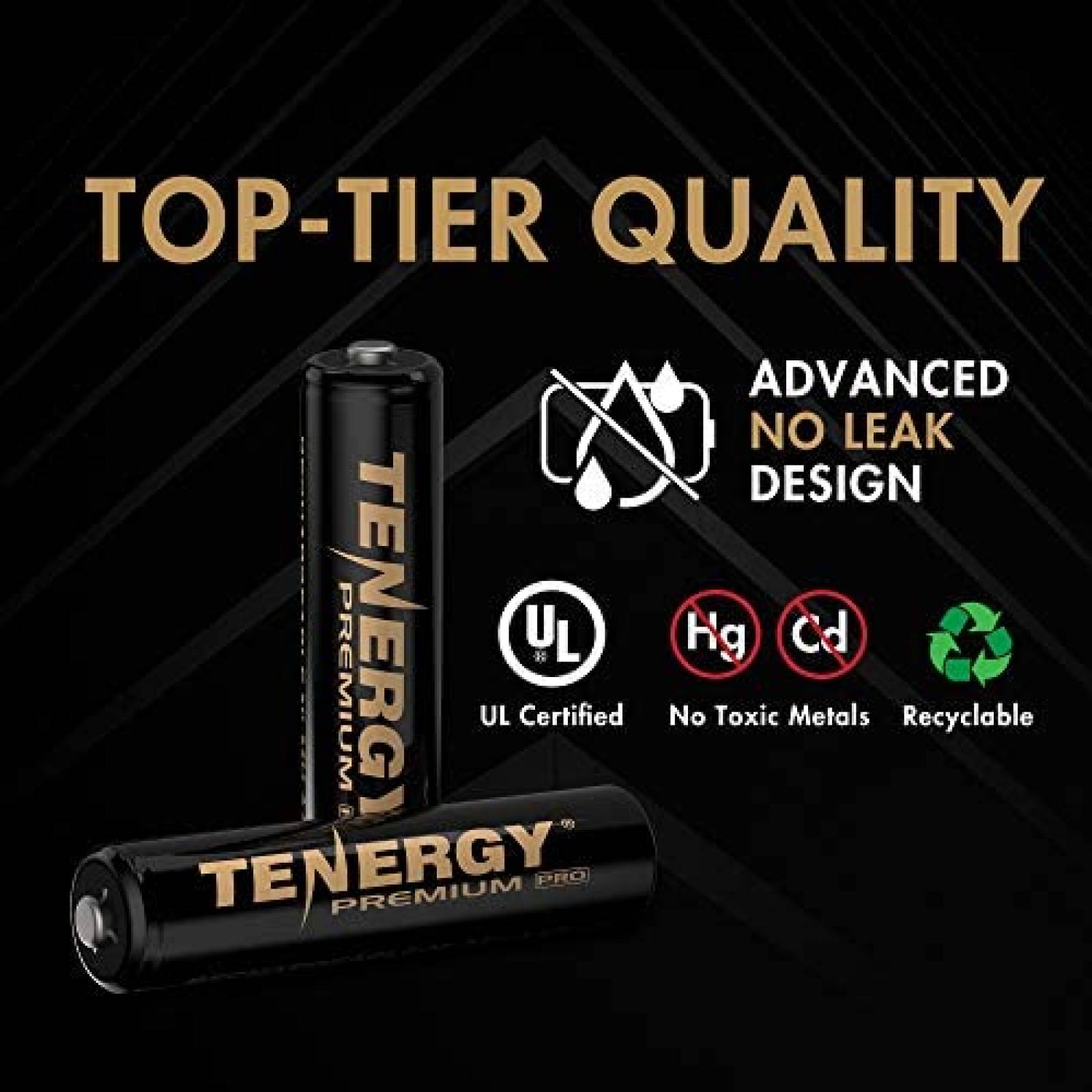 Pack baterias recargables Tenergy Premium PRO x24 AAA -Negro