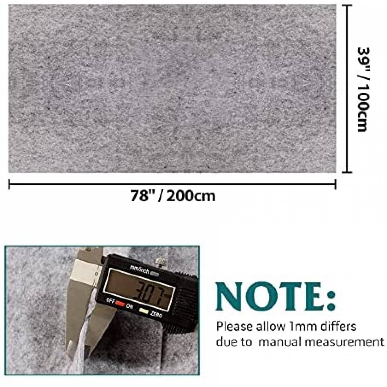 Rollo de alfombra para auto HOMCHEK 40" x 78" -Gris