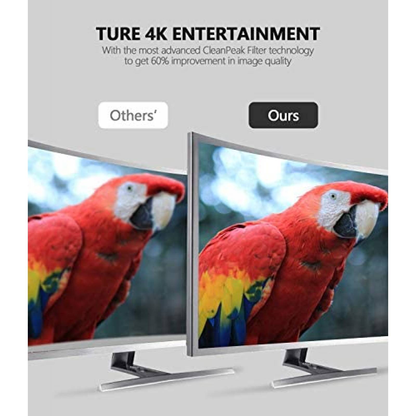 Antena de TV WeGuard HDTV 4K 1080P con cable 18ft -Negro