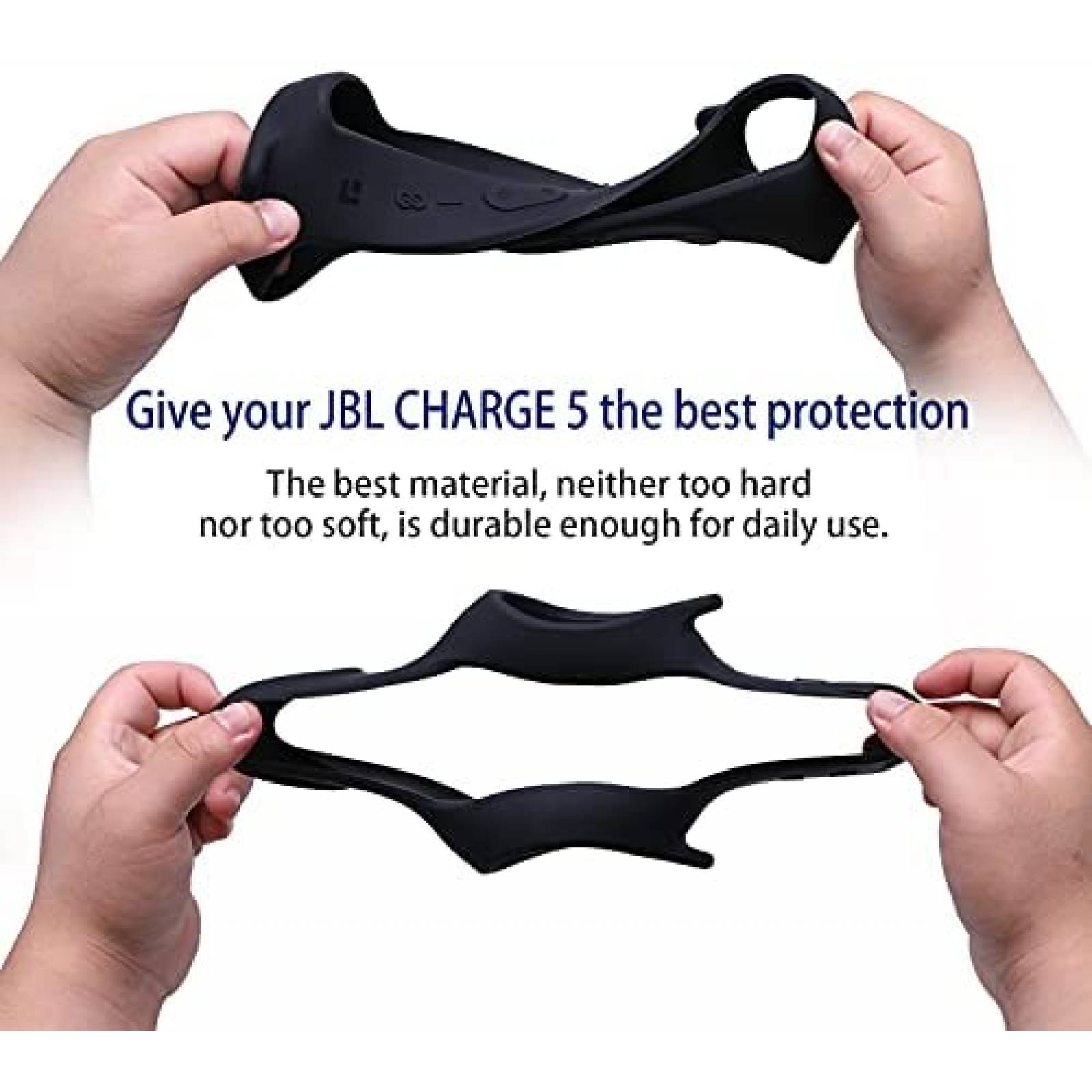 Funda LTGEM de Silicona para Bocina JBL Charge 5 -Negro