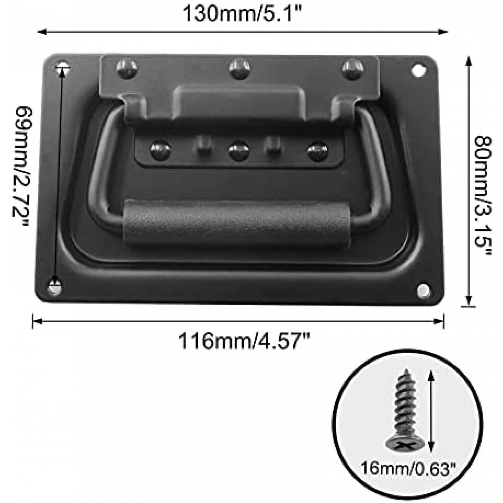 Pack agarradera para bocina Bonsicoky x2 de metal -Negro
