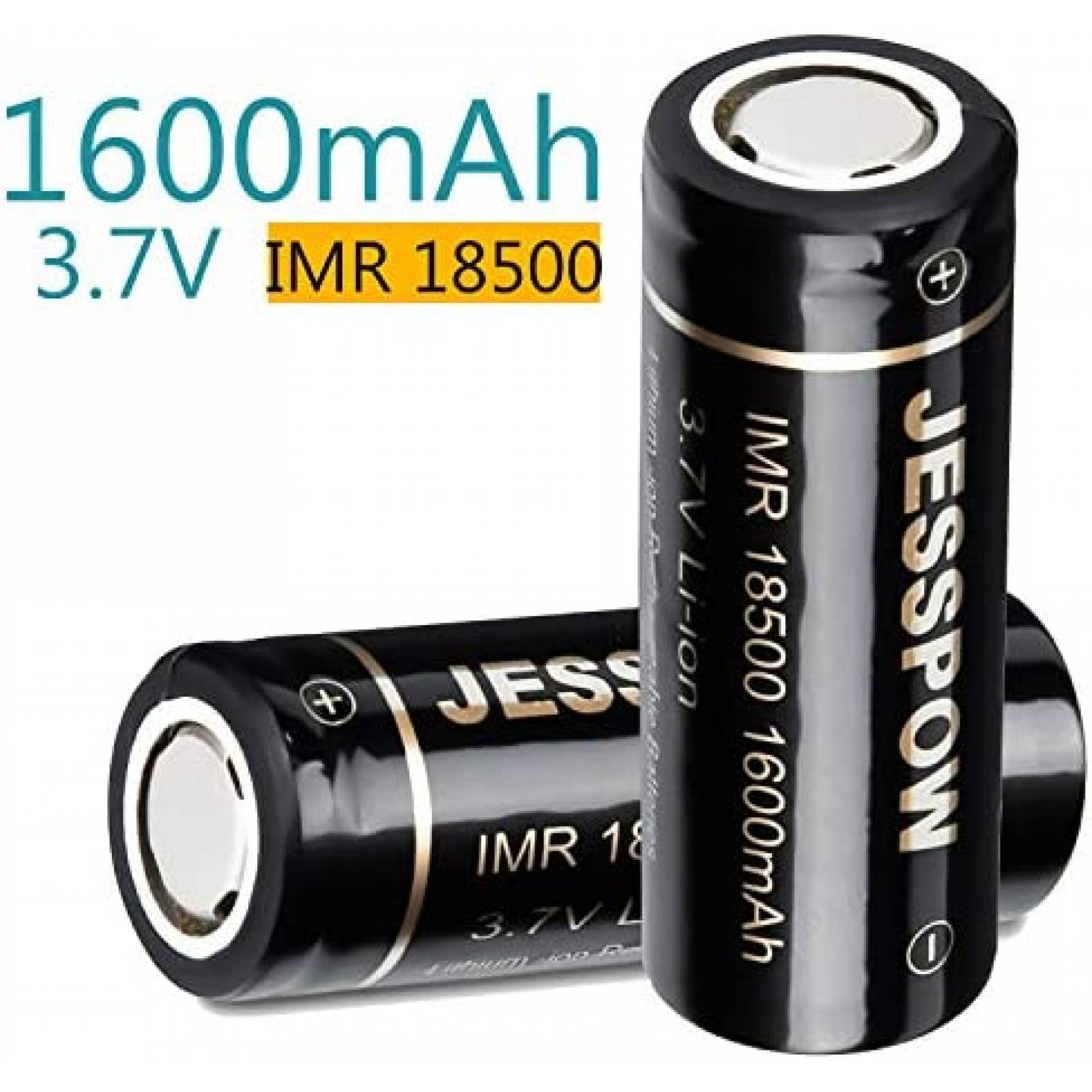 Baterias JESSPOW IMR 18500 de Litio Recargables -Negro