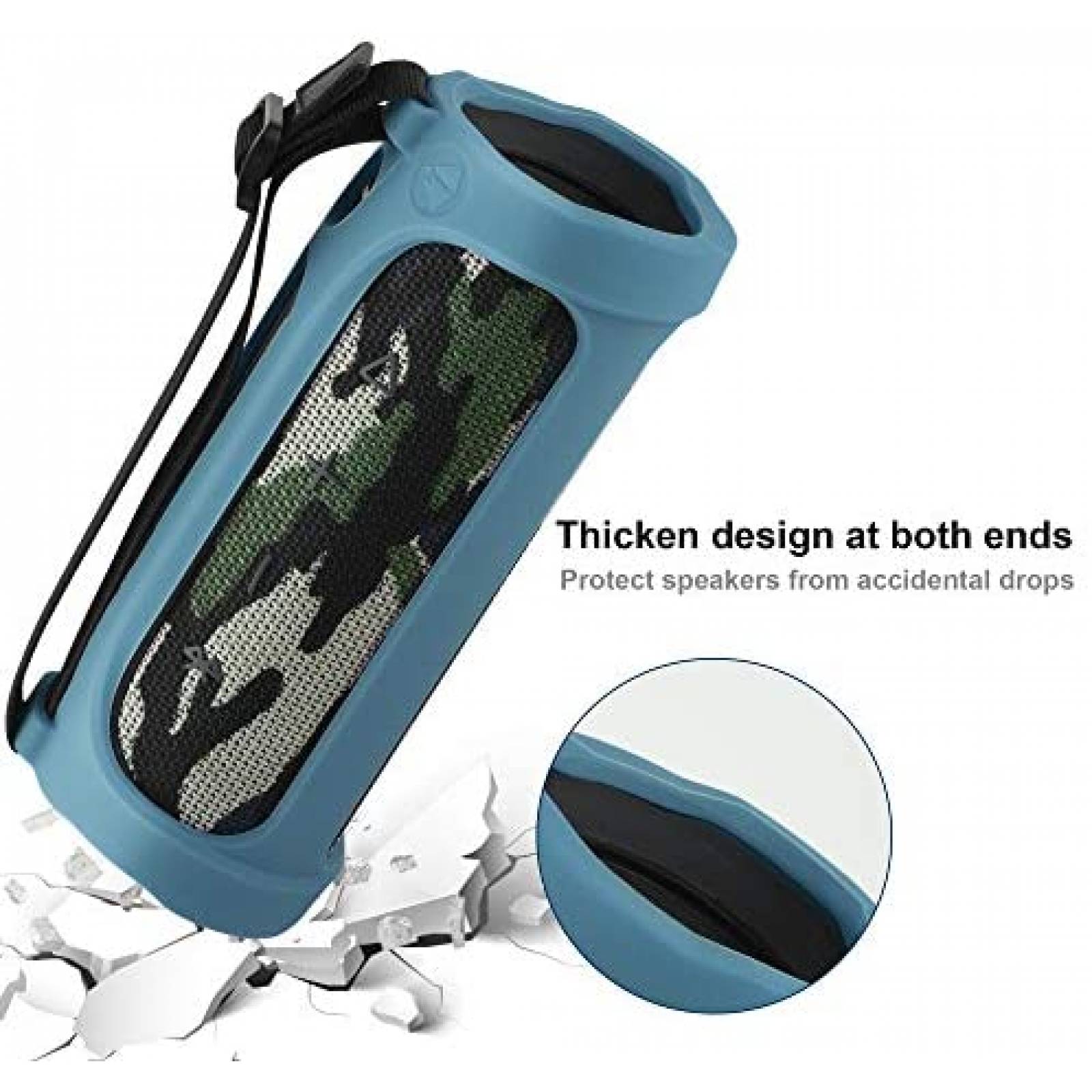 Funda de Silicon TXEsign para Bocina JBL Flip 4 -Azul