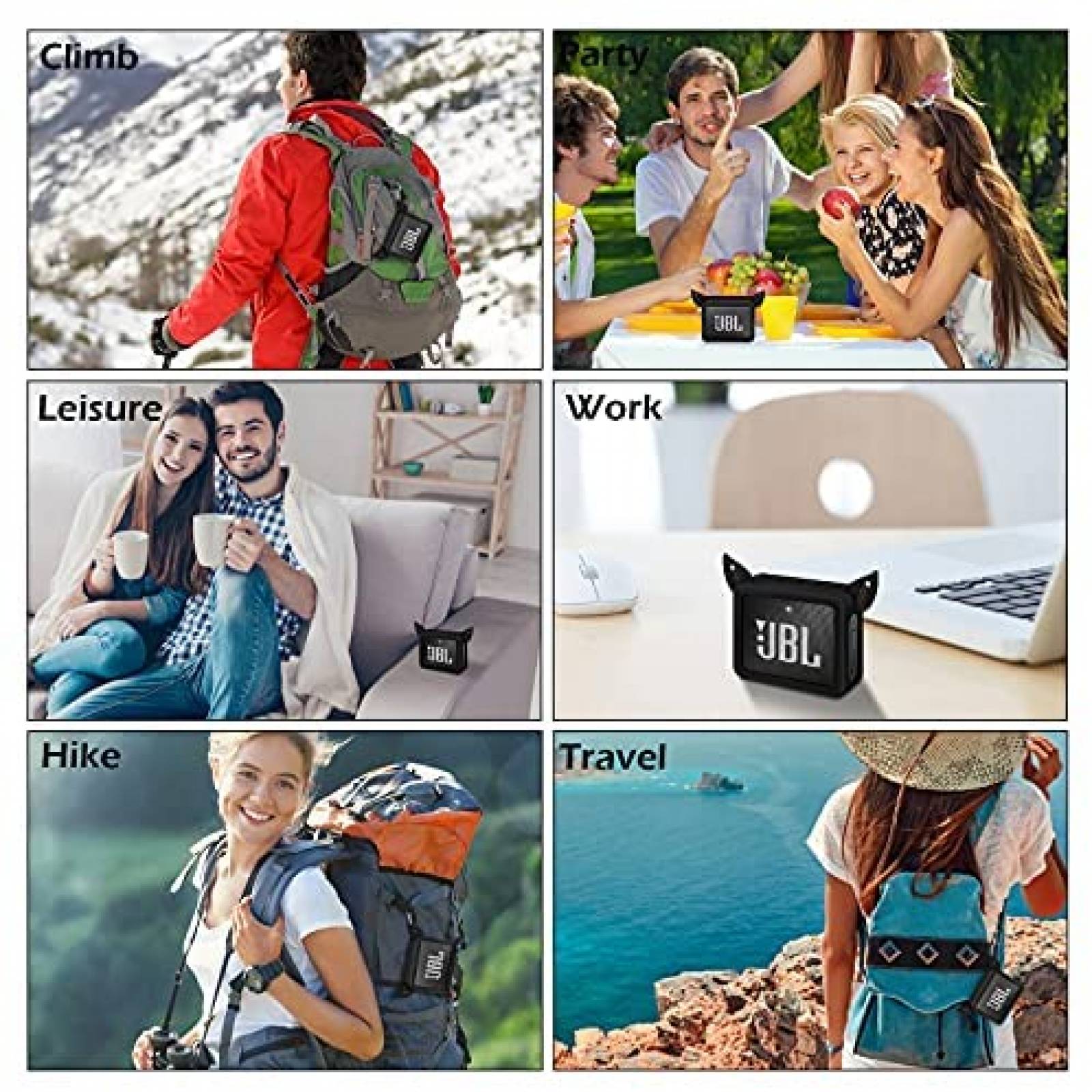 Funda Generico Impermeable Compatible Con JBL GO2 -Negro