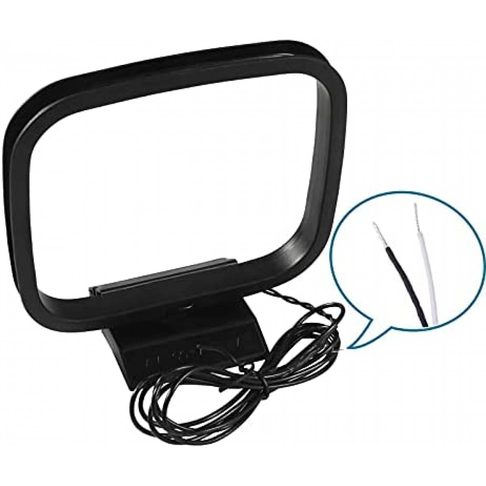 Antena de Radio AEDIKO AM Loop de 75 Ohmio 2 Pin -Negro