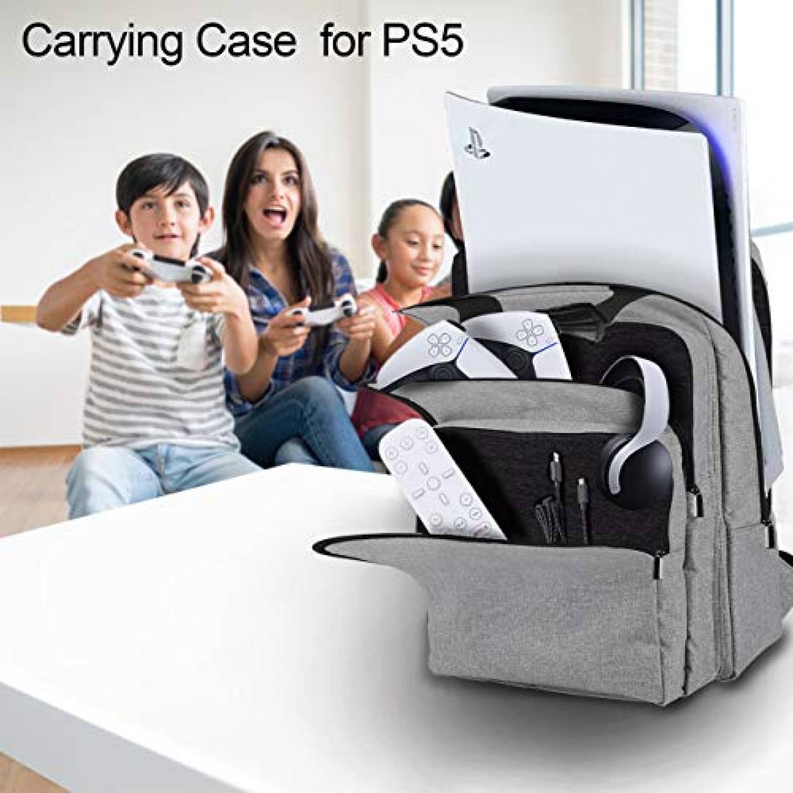 Mochila para PS5 LVGOD espacio para 6 accesorios -Gris
