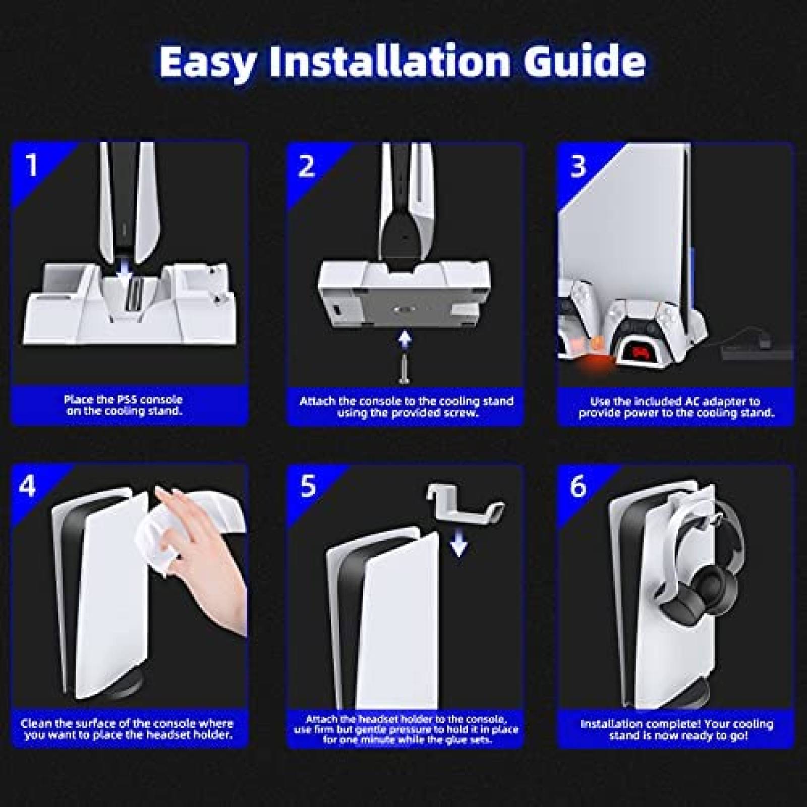 Soporte vertical para accesorios NexiGo PS5 -Blanco
