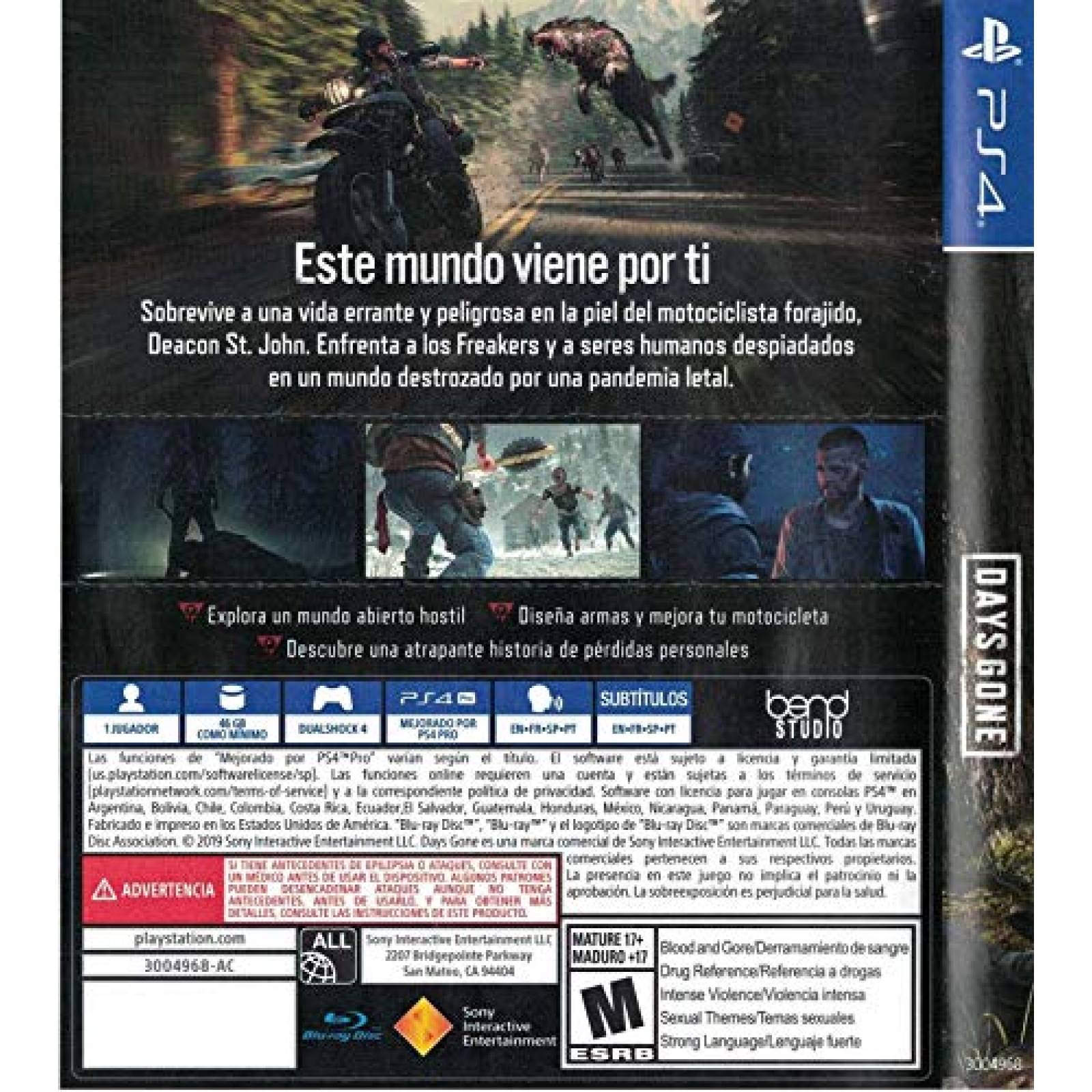 Videojuego Video Game Days Gone PlayStation 4 -Azul