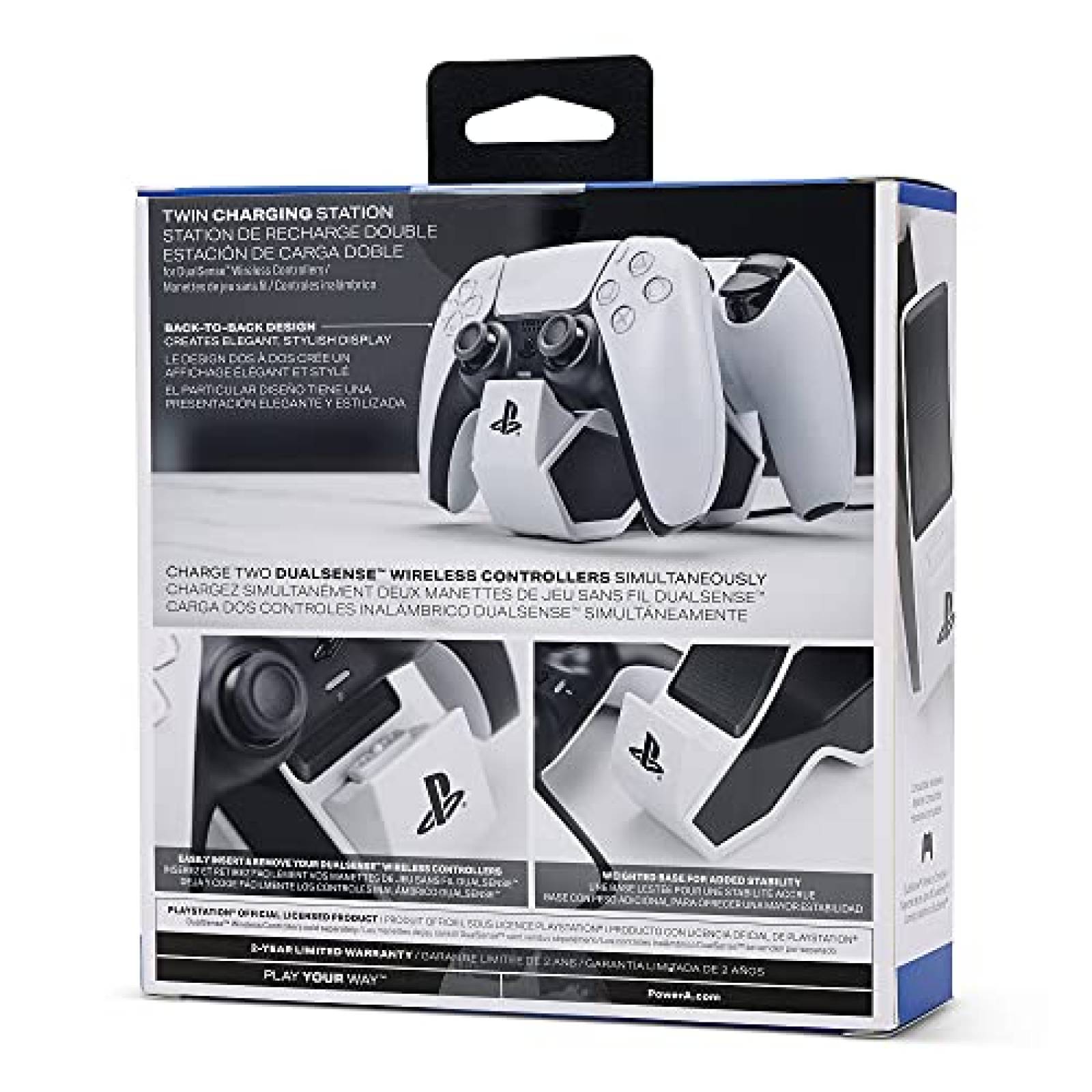 Estacion de Carga Power A Doble Para Controles de PS5-Blanco
