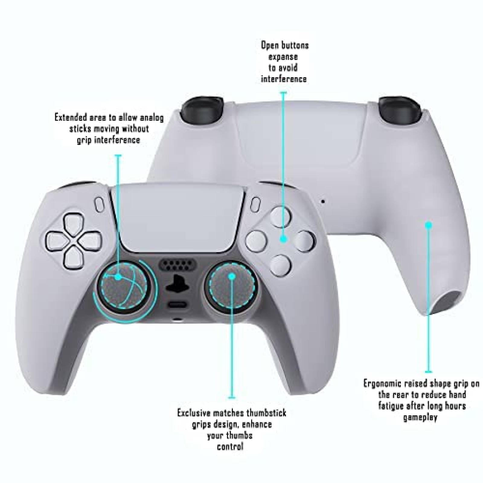 Funda PlayVital Compatible Con Control de PS5 -Transparente