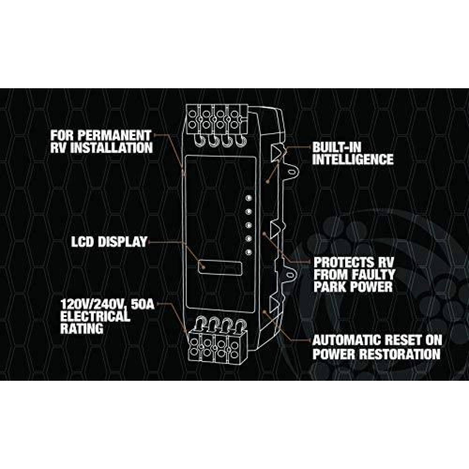 Protector Contra Sobretensiones Surge Guard 35 50 Amp -Negro