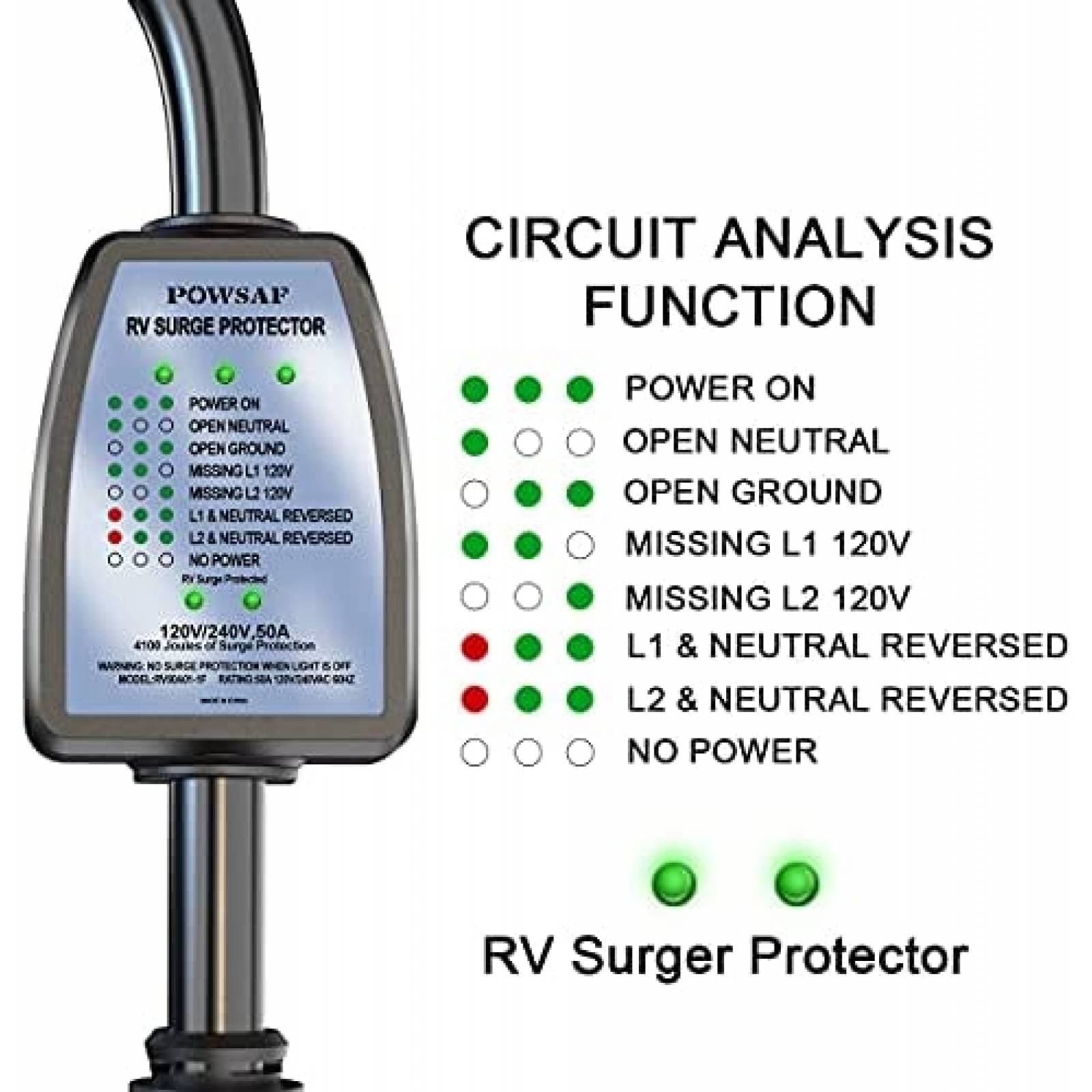 Protector Sobretensiones POWSAF RV 5 Amperios -Negro