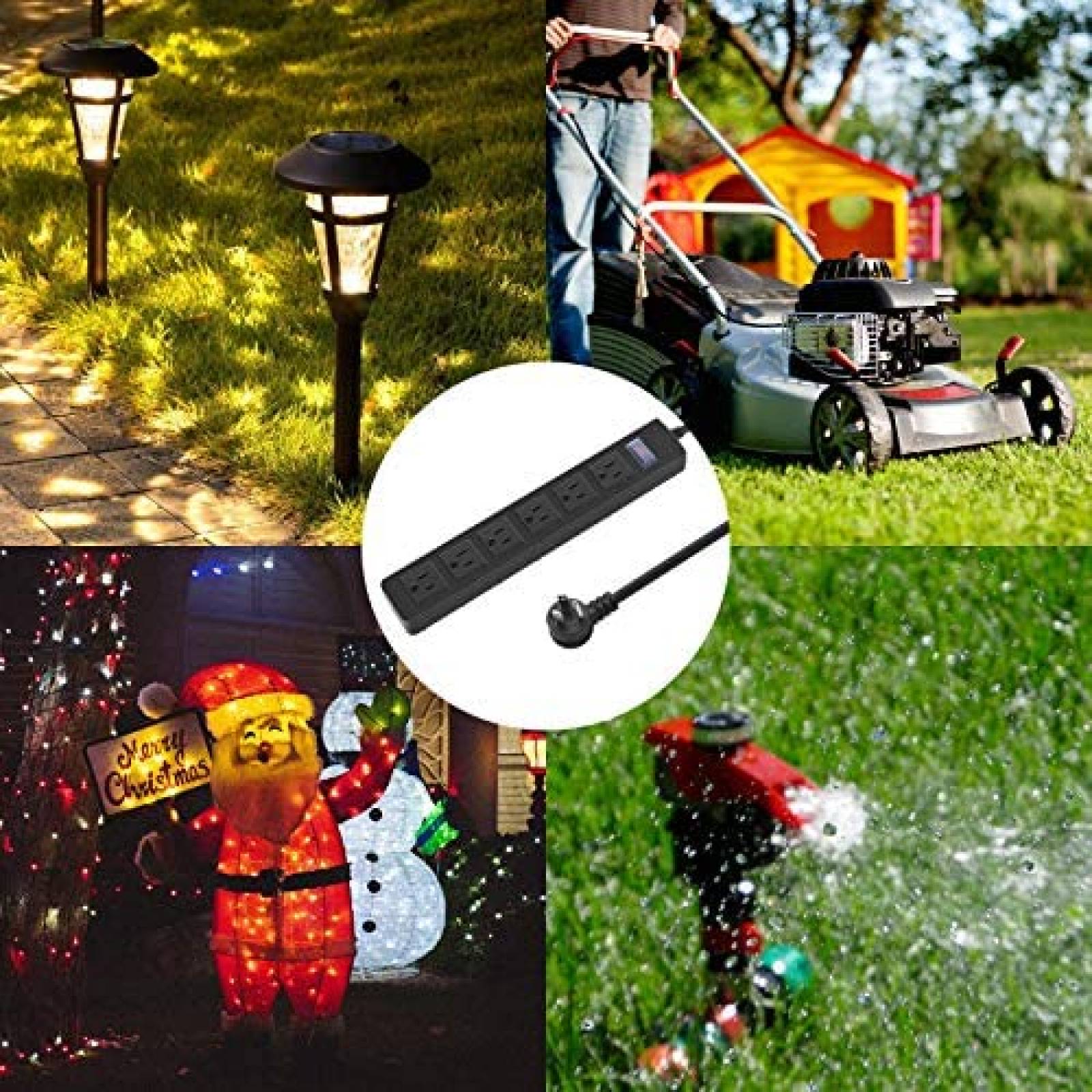 Tira de alimentacion CCCEI impermeable con 6 tomacorrientes