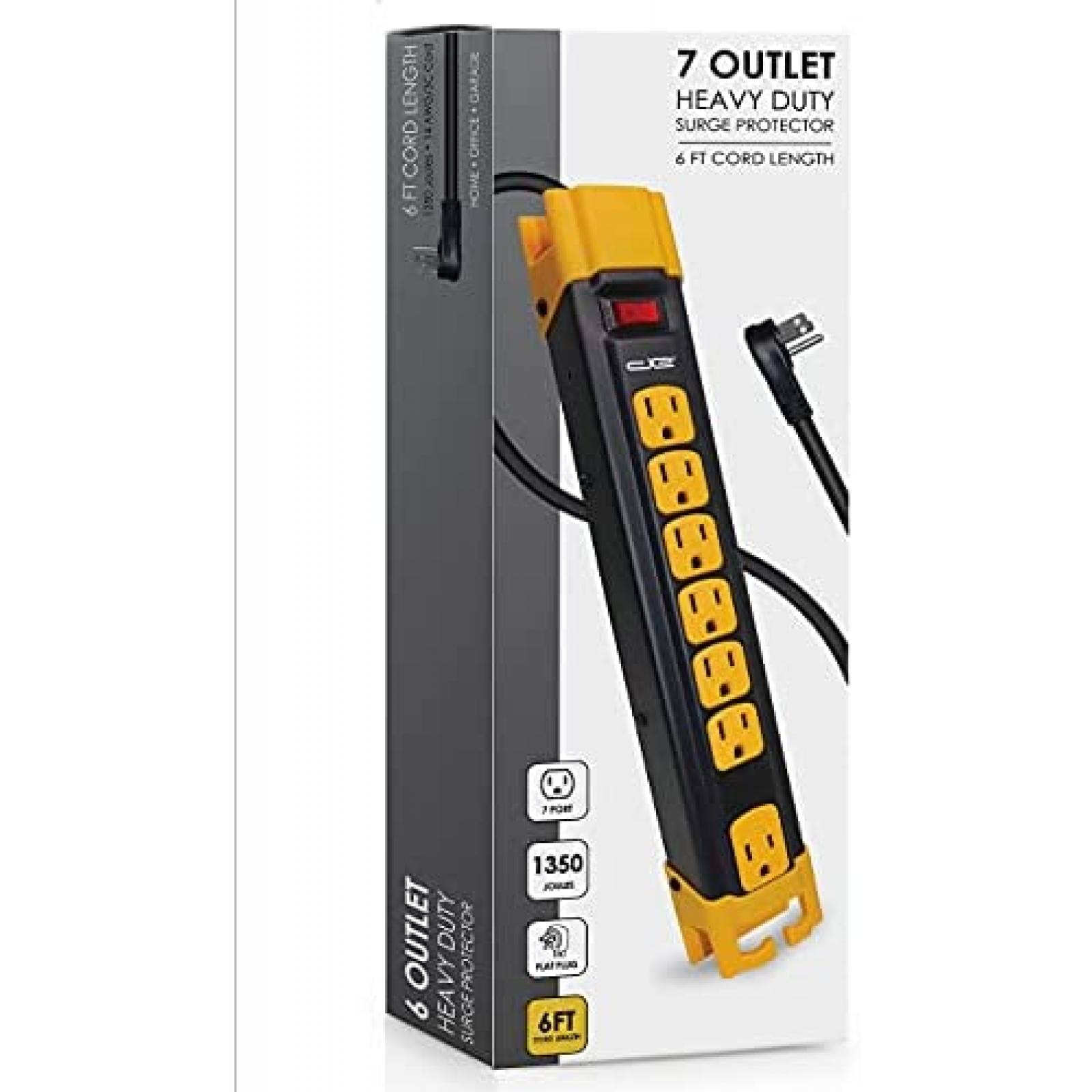 Multicontactos Digital Energy de 7 AC + Cable 6 pies -Negro