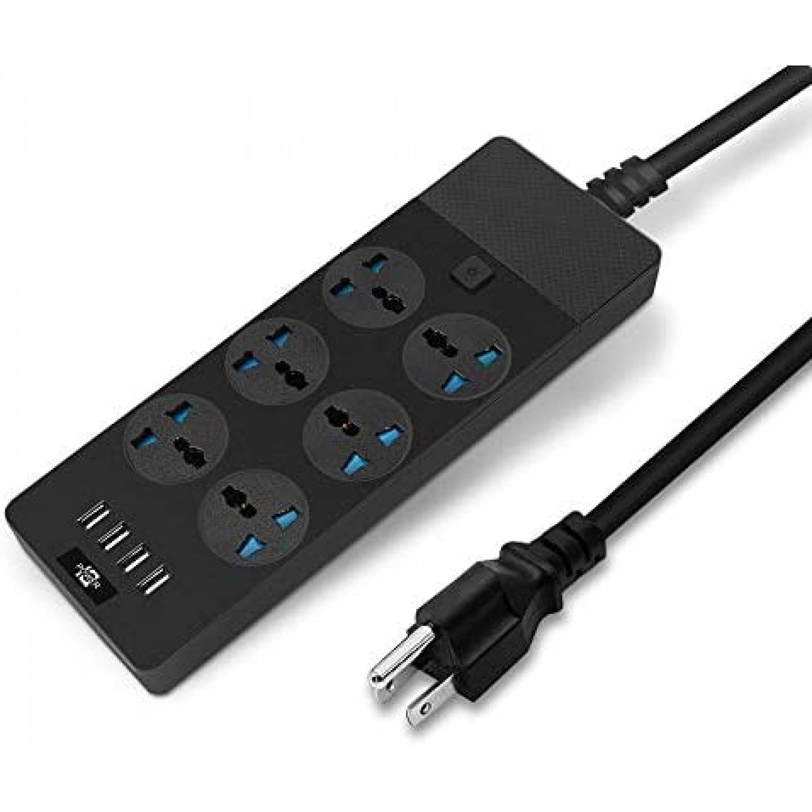 Multicontactos MAOZUA de 6 .5 Pies con 6 AC/3 USB -Negro