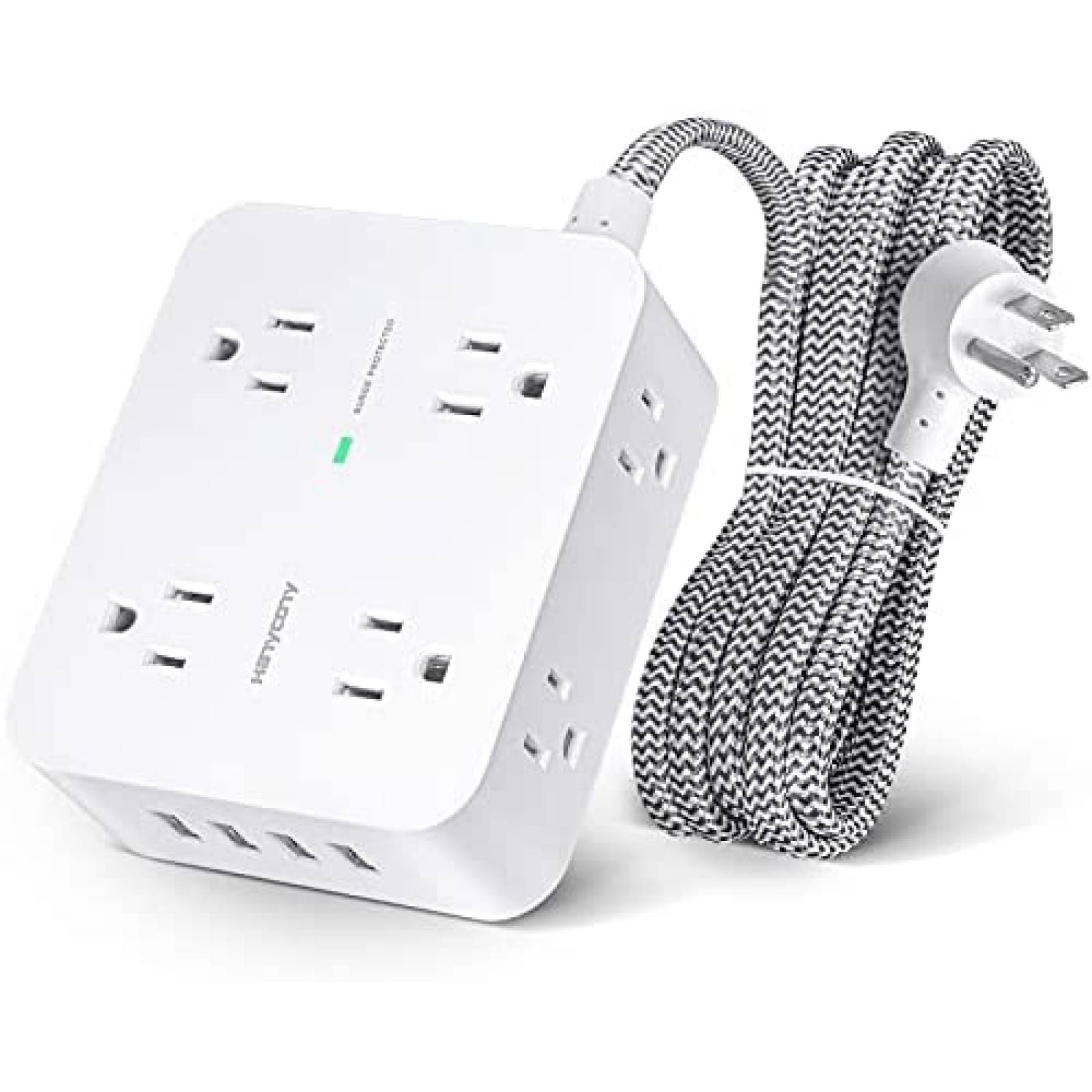 Multicontacto HANYCONY 8 Entradas y 4 Puertos USB -Blanco